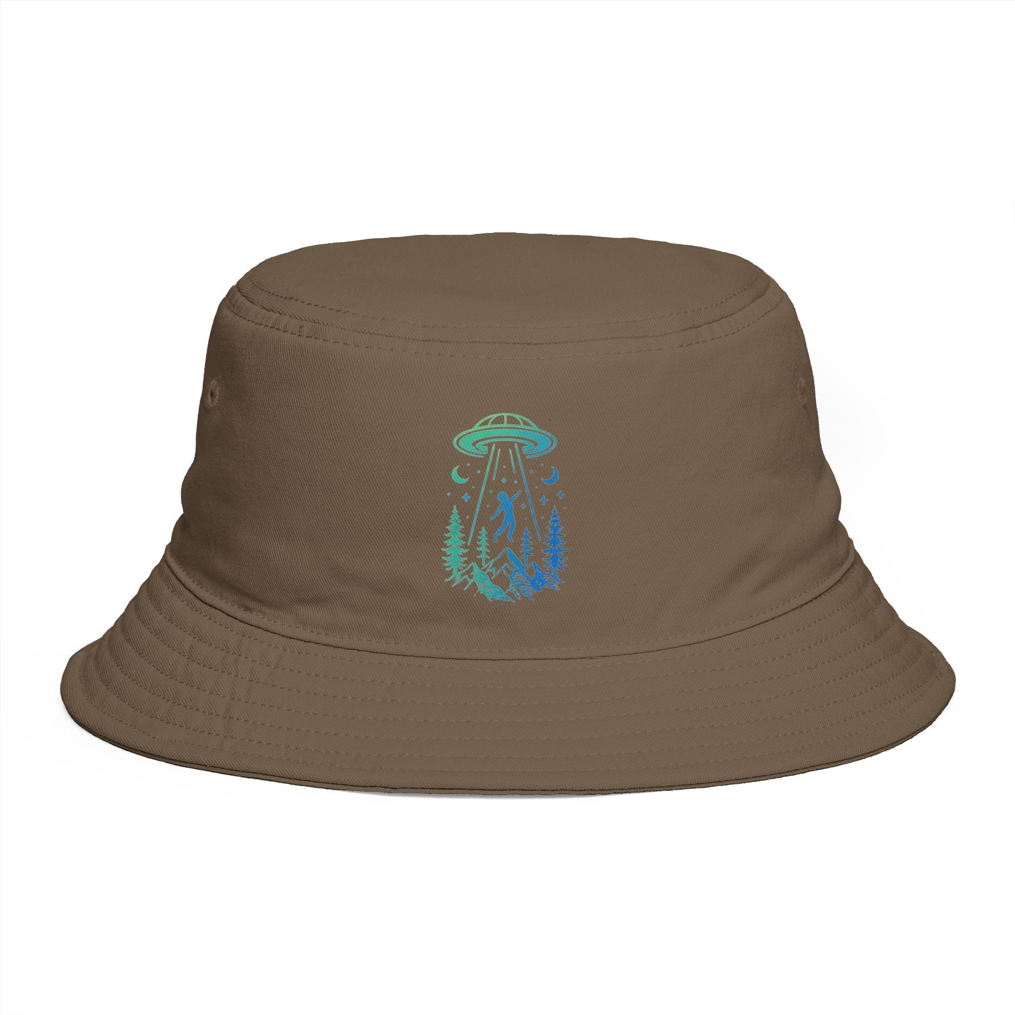 UFO Forest Bucket Hat | Retro Alien Abduction Outdoor Hat