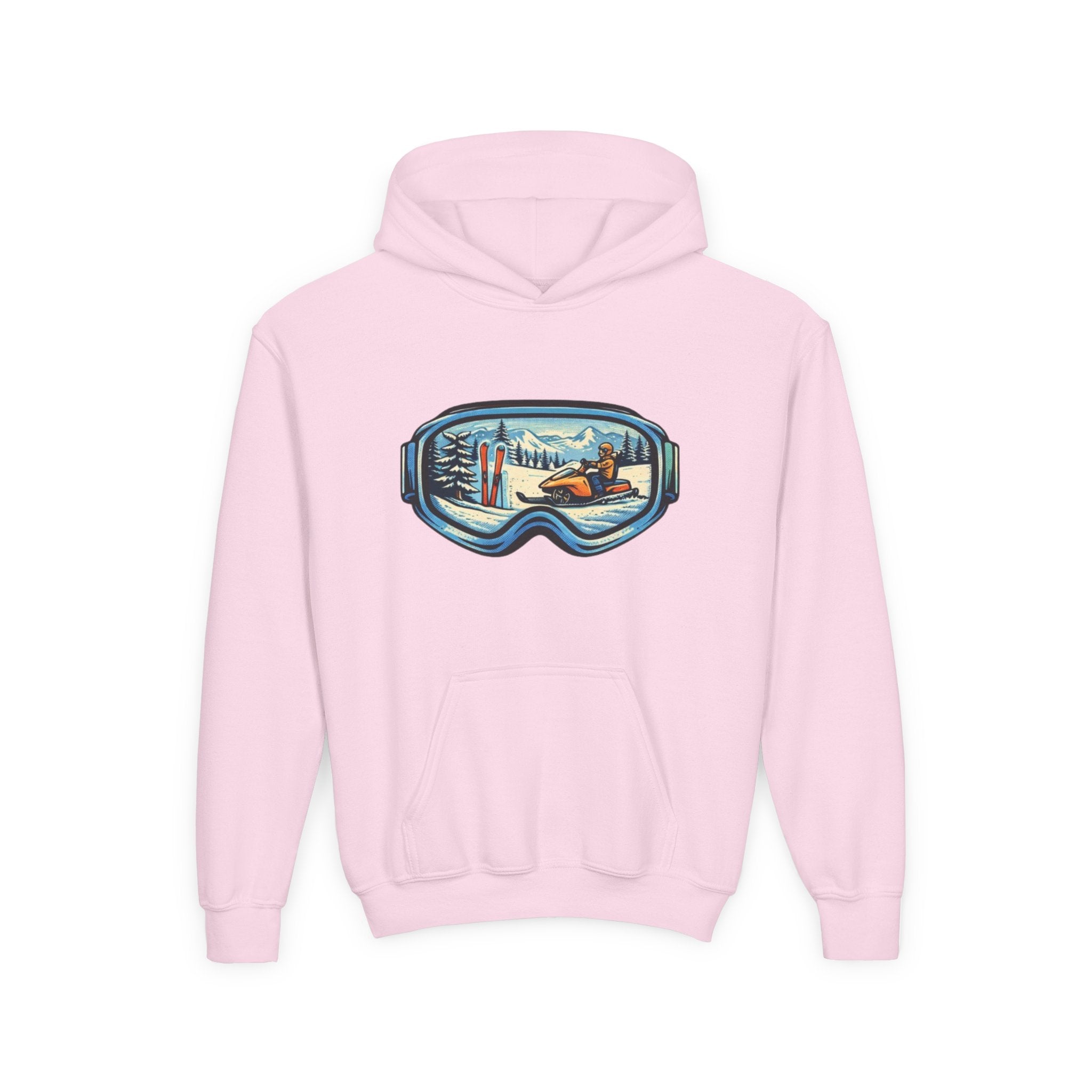 Youth Ski Goggles Hoodie | Winter Snowboard Scene Pullover