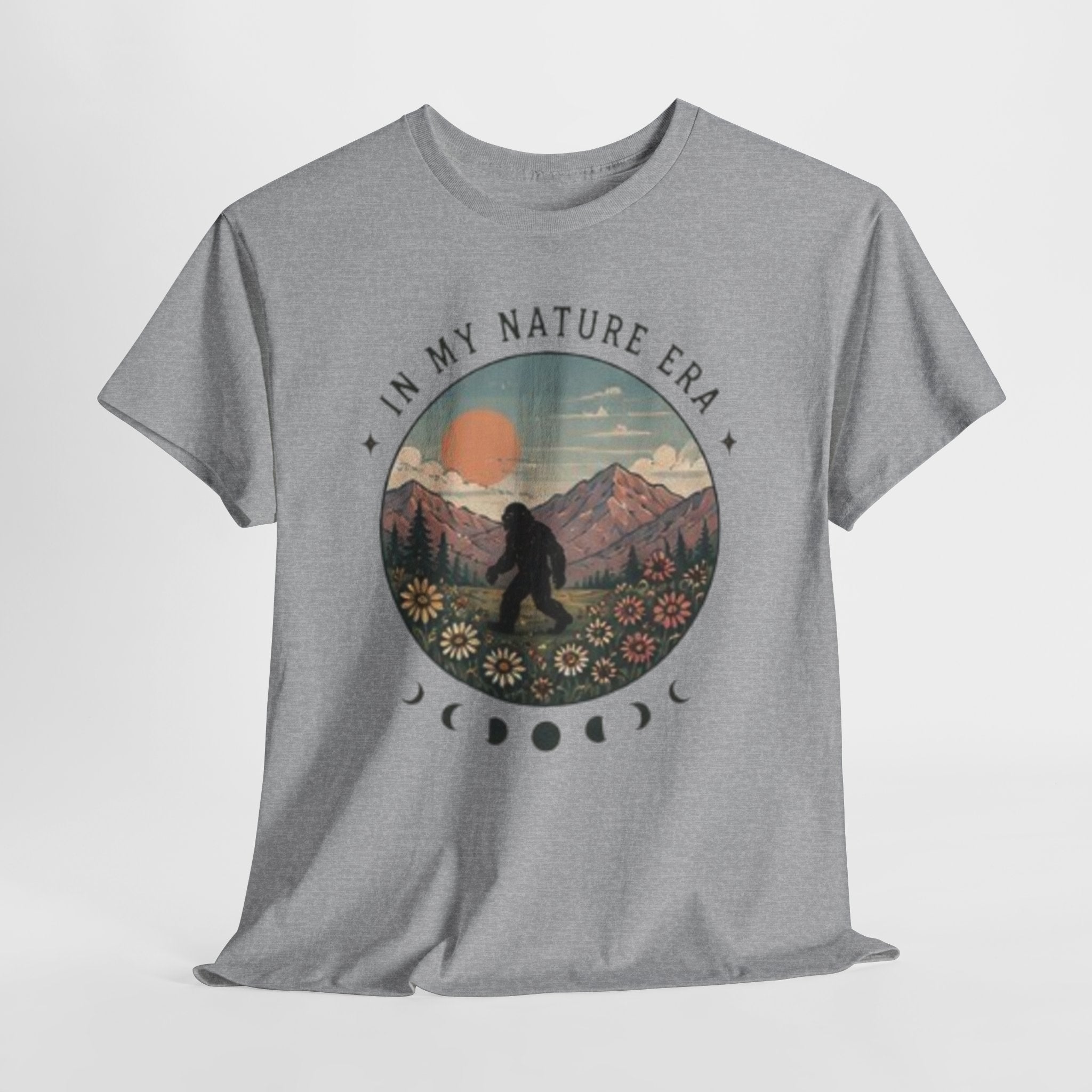 Sasquatch Nature Tee | "In My Nature Era" Mountain & Moon Phase Graphic
