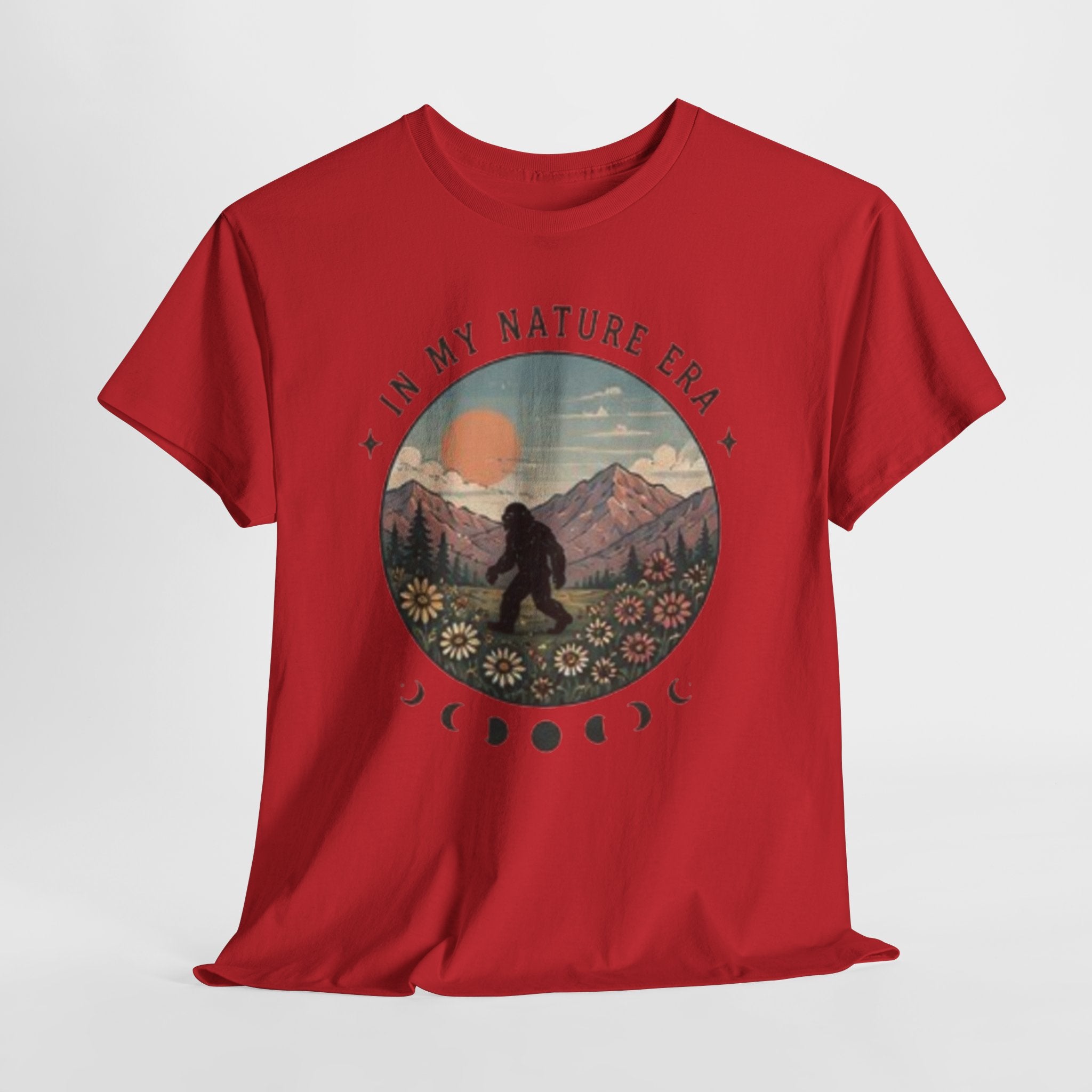 Sasquatch Nature Tee | "In My Nature Era" Mountain & Moon Phase Graphic