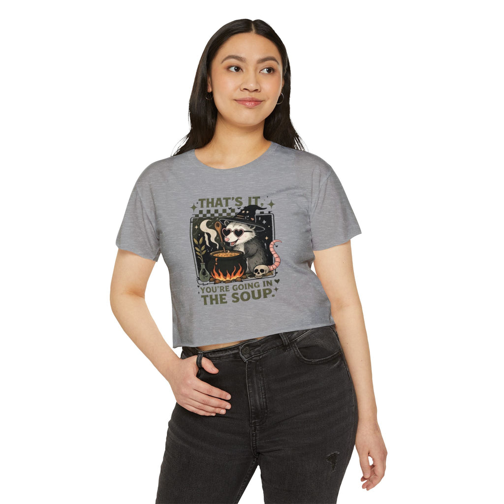 Witchy Opossum Crop Top | "Thats It, Youre Going in the Soup" Festival Tee