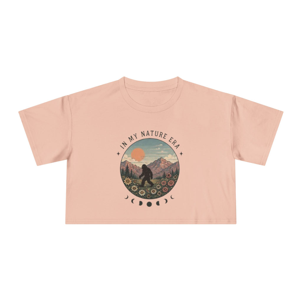 Nature Era Crop Tee | "I Am My Nature Era" Mountain & Sun Graphic