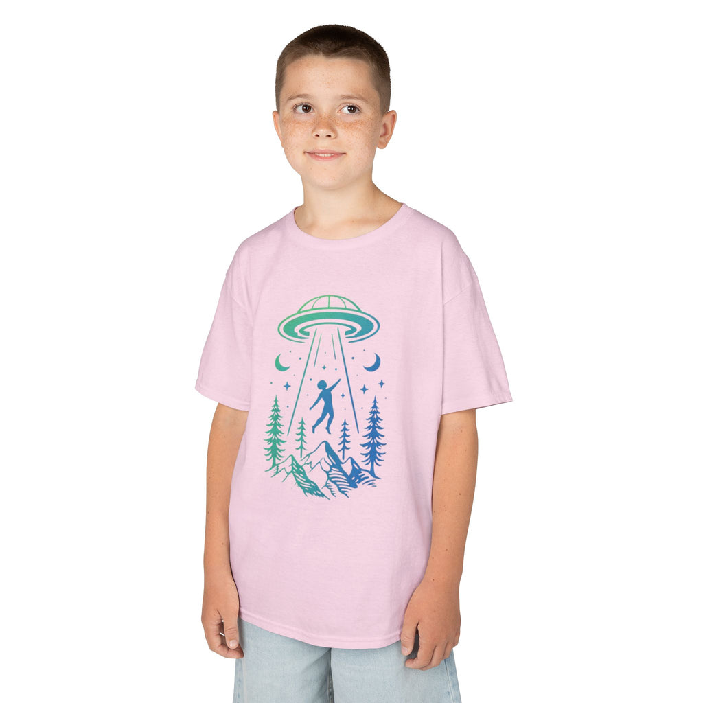Kids UFO Abduction Tee | Space Adventure Mountain Shirt