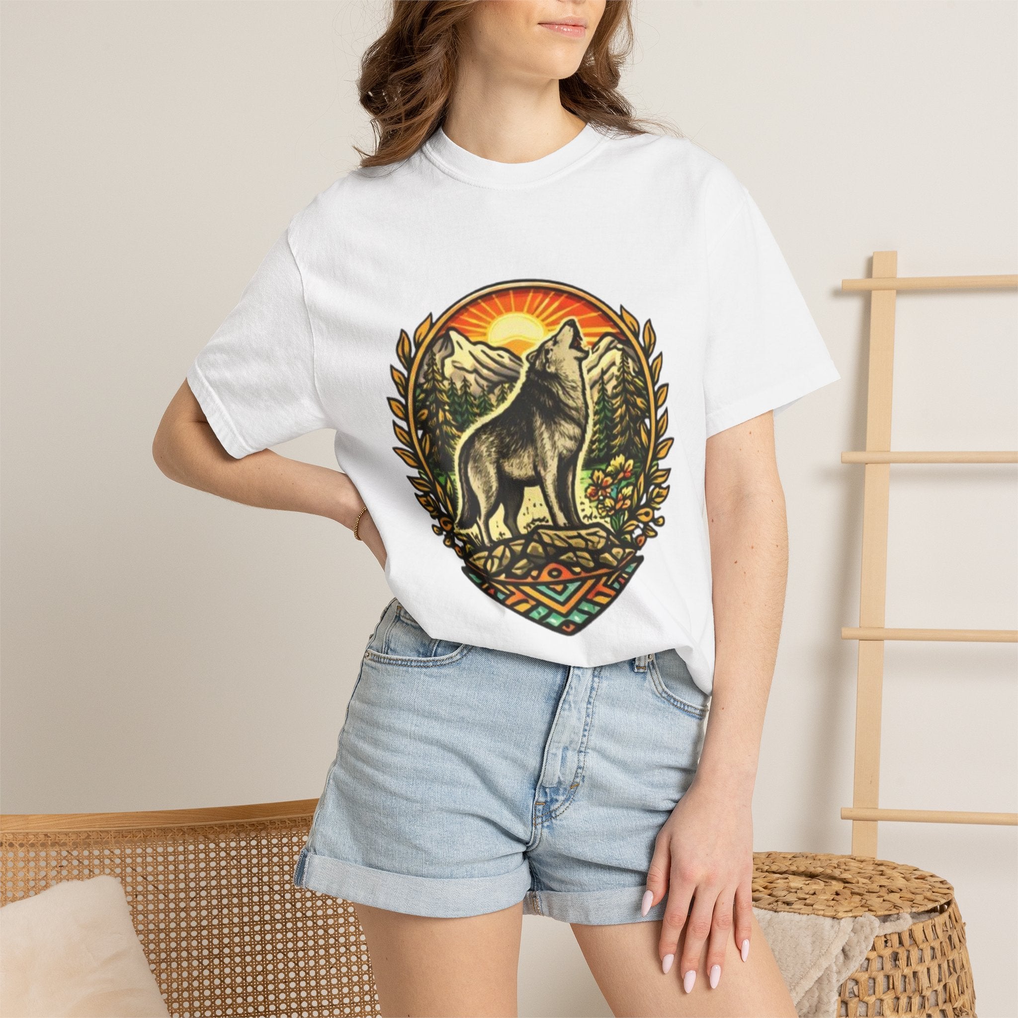 Wolf Howl Mountain T-Shirt | Vintage Nature Graphic Tee