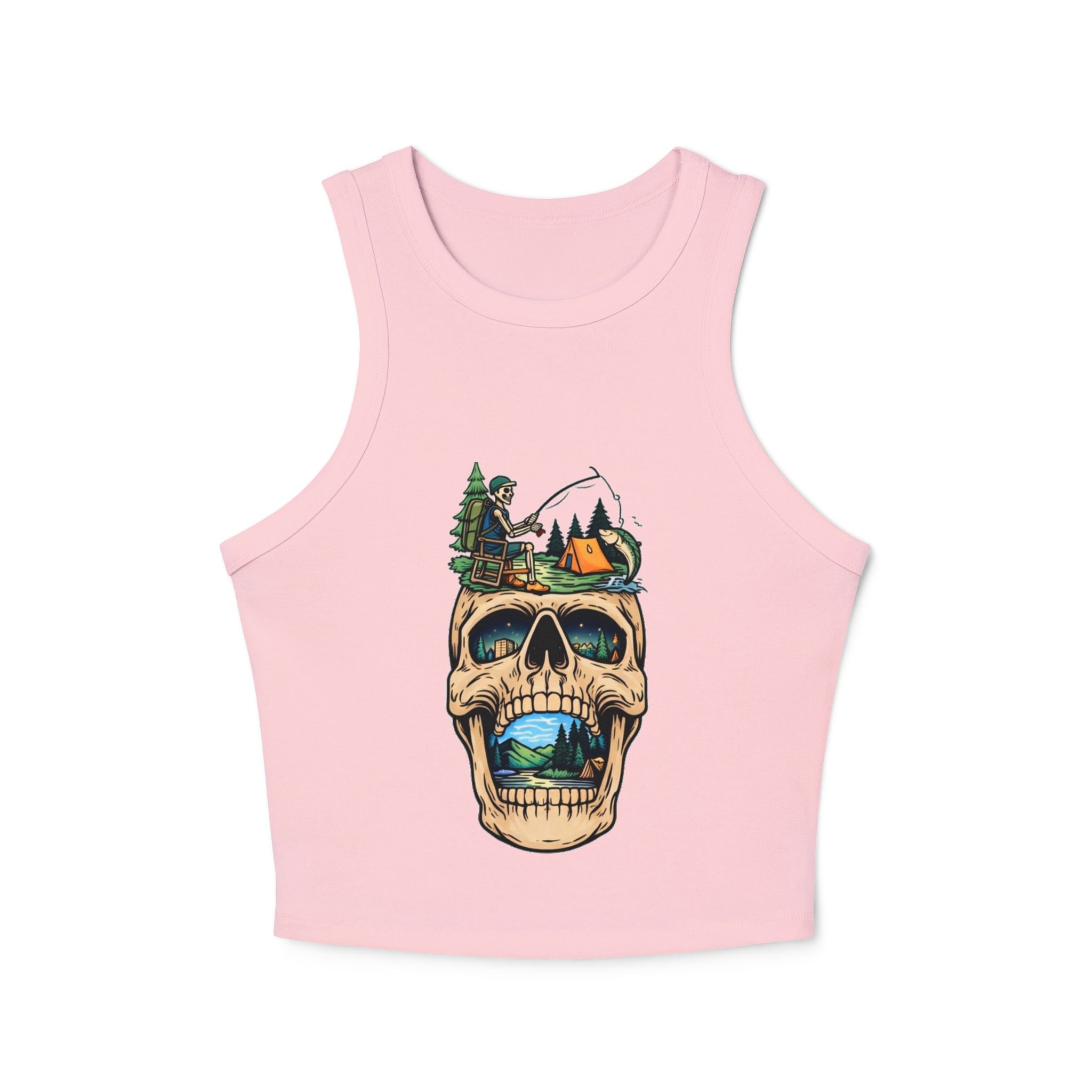 Skull Camping Tank | Womens Outdoor Adventure Graphic Racerback