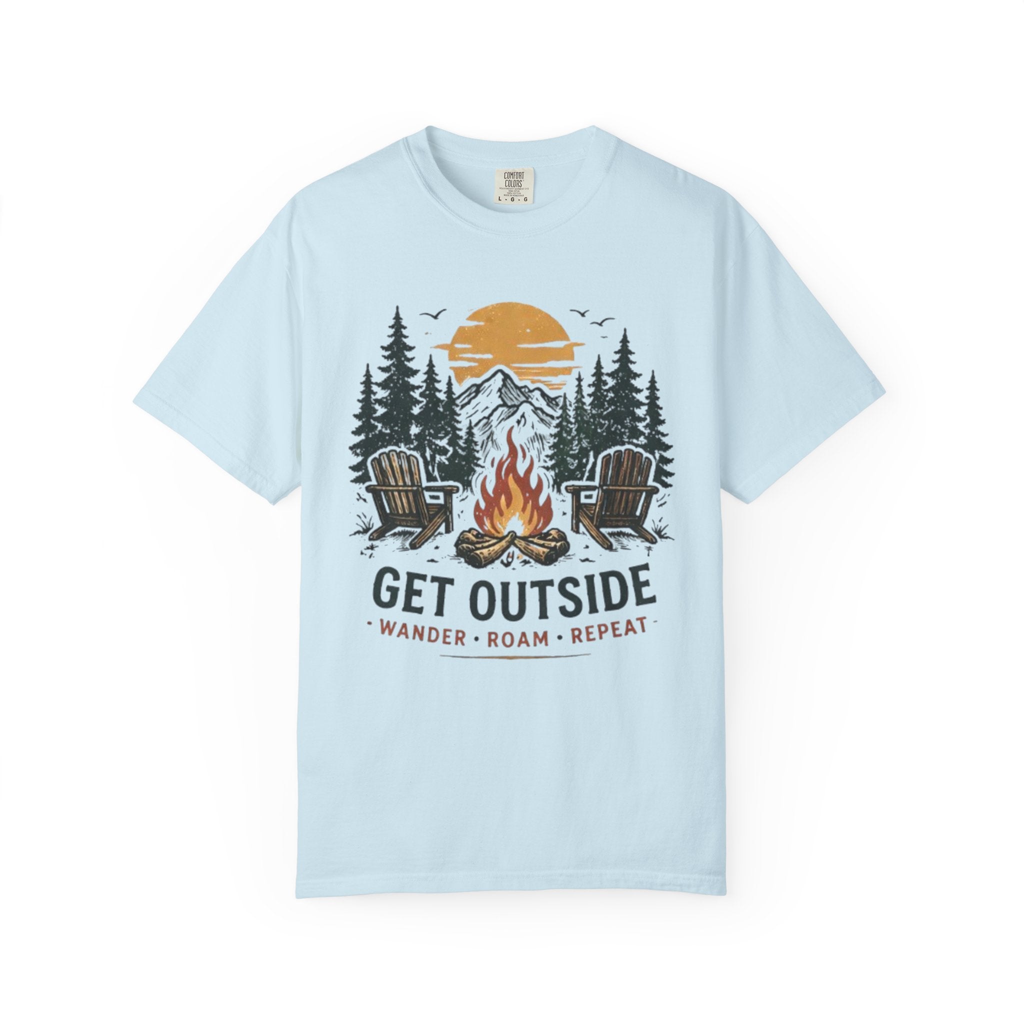 Get Outside Campfire T-Shirt | Outdoor Adventure Graphic Tee