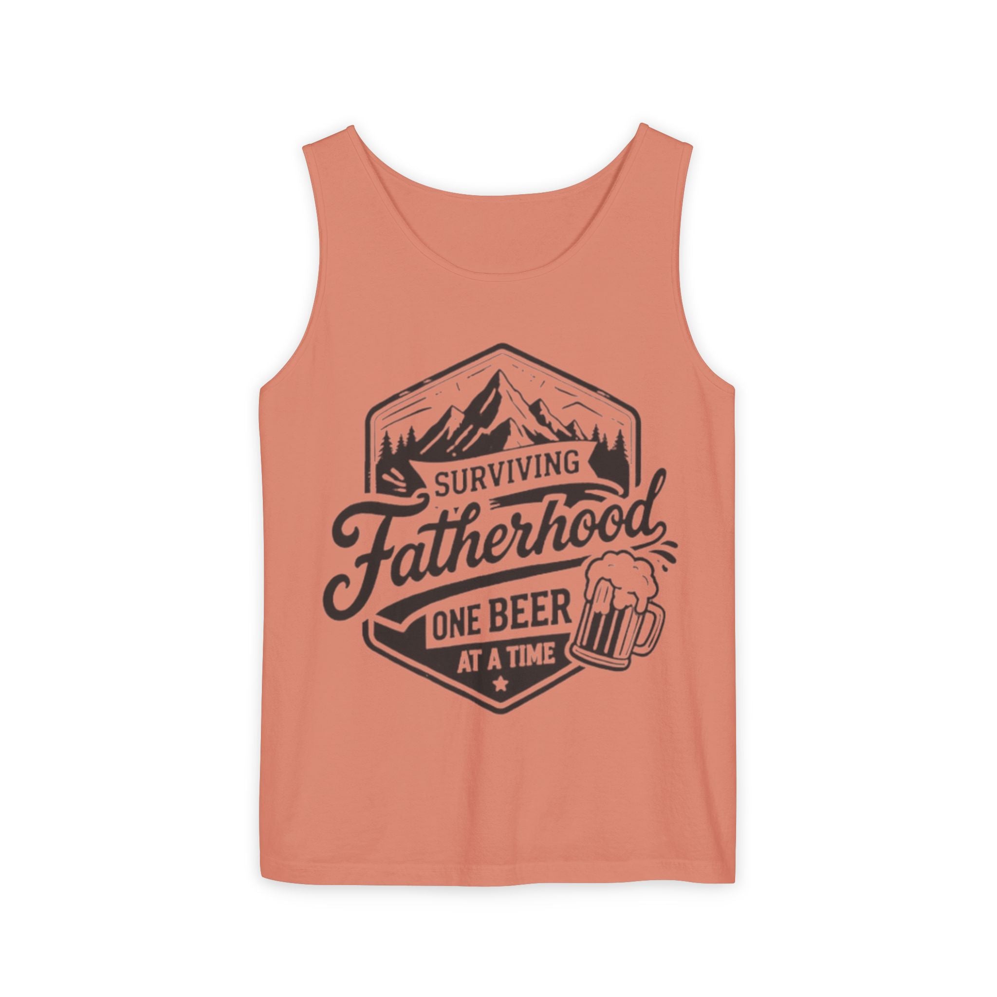 Fatherhood Tank Top | "Surviving Fatherhood One Beer at a Time" Graphic