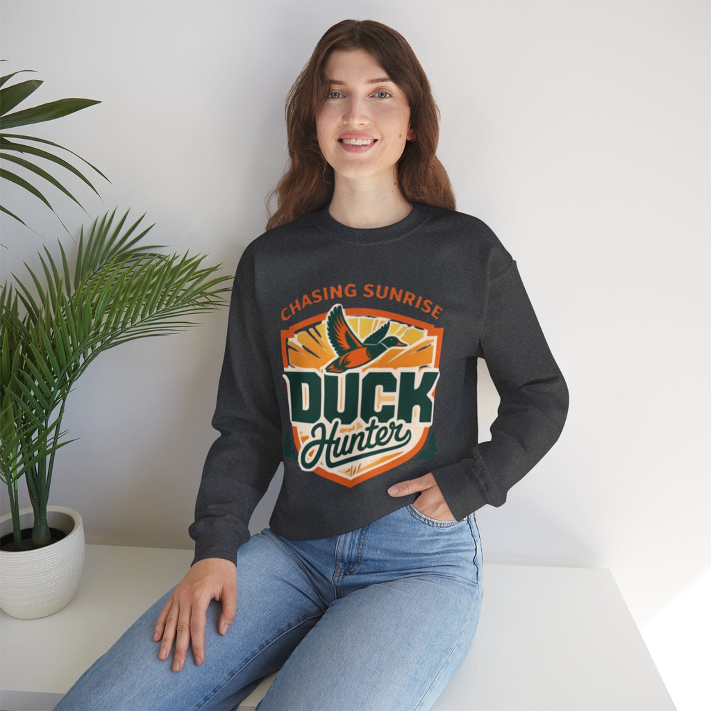 Duck Hunter Crewneck Sweatshirt | Chasing Sunrise Hunting Graphic