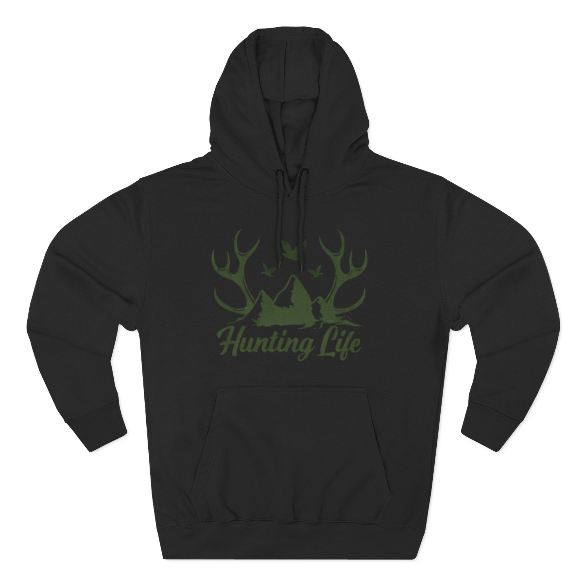 Hunting Life Hoodie | Antler Mountain & Birds Outdoor Hunting Hooded Sweatshirt