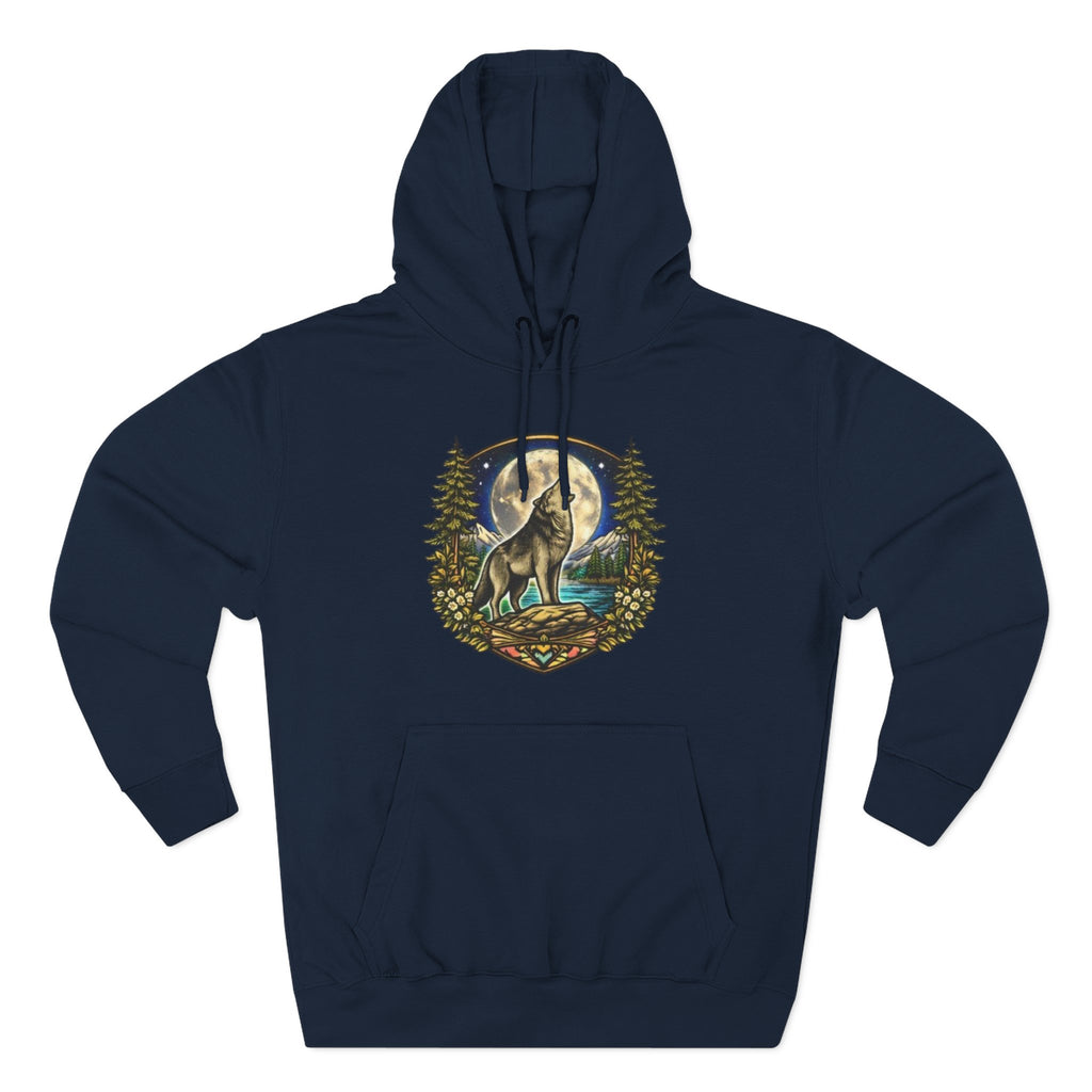 Wolf Moon Hoodie | Woodland Night Howl Graphic Fleece Hoodie