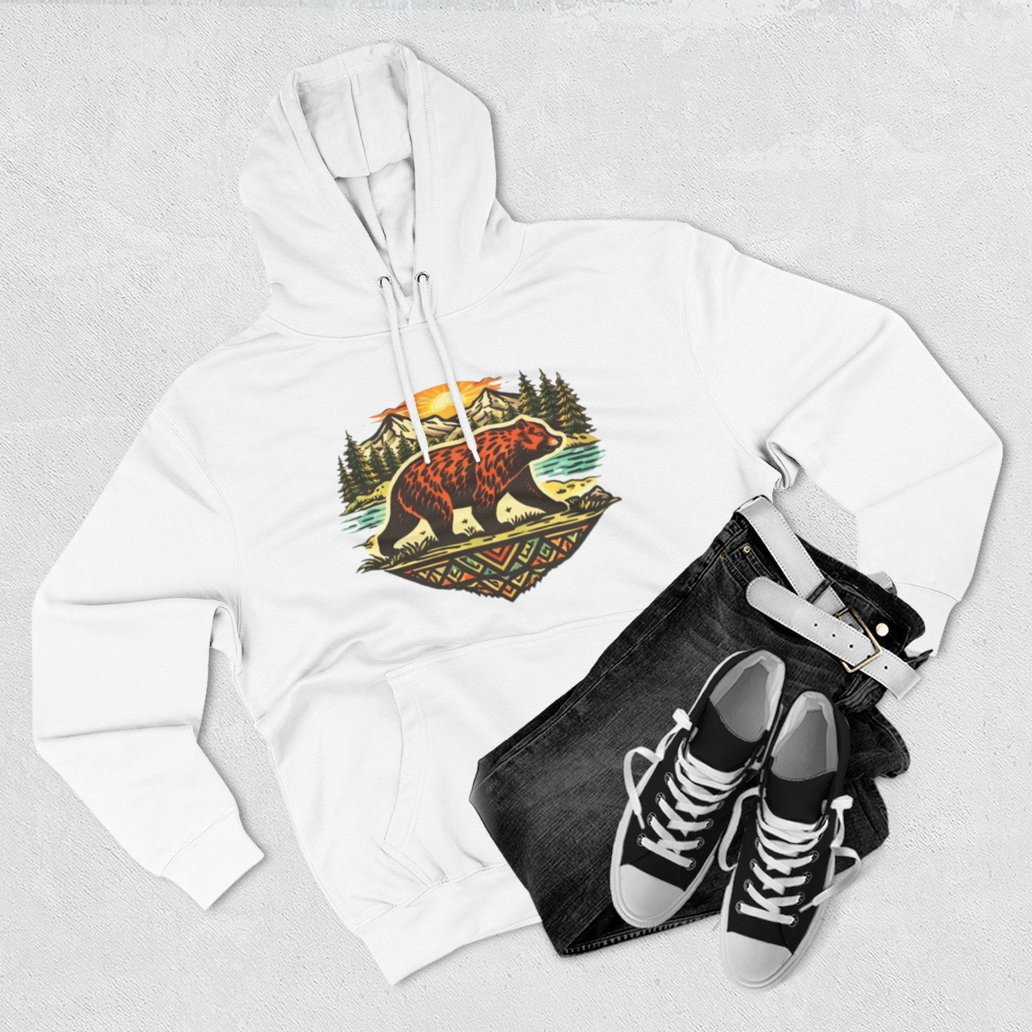 Bear Forest Hoodie | Vintage Wilderness Graphic Pullover