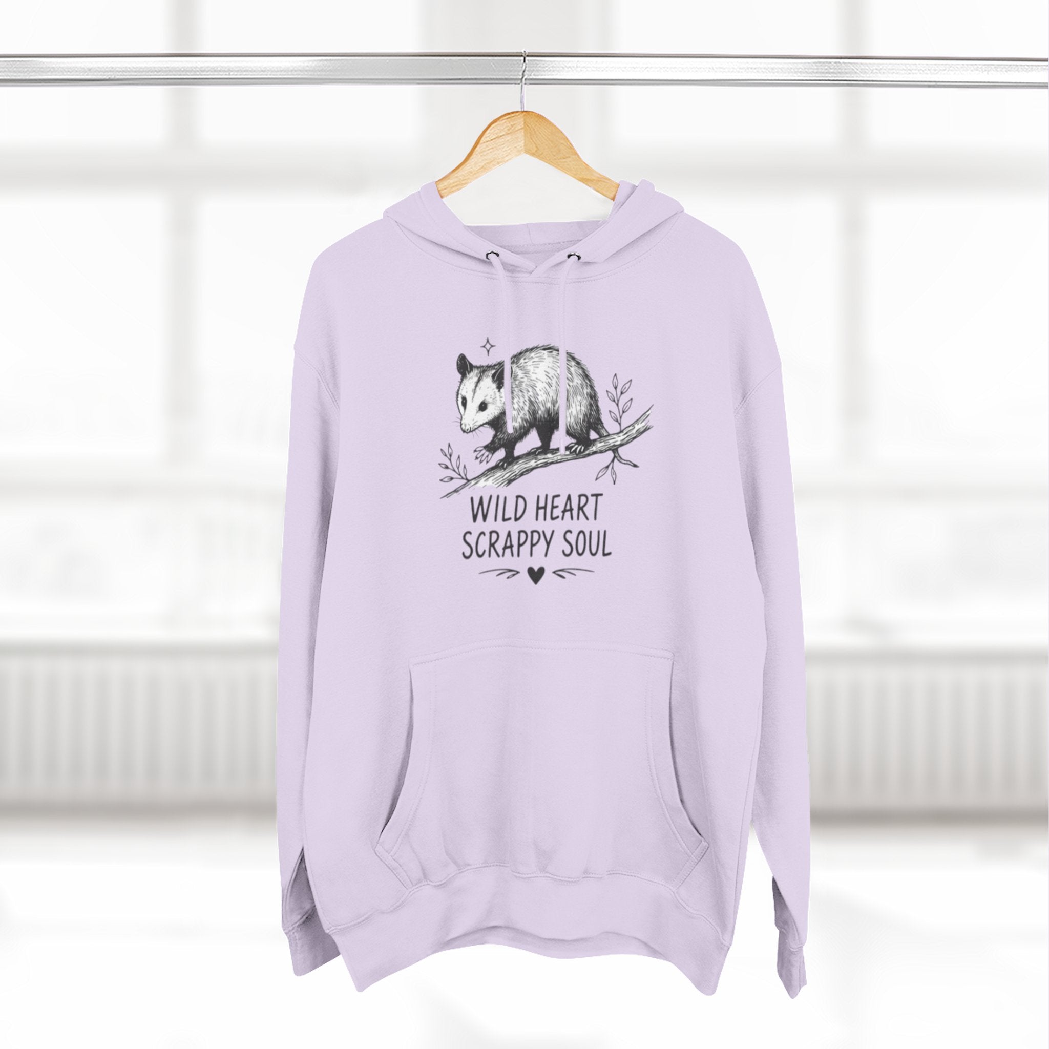 Hoodie | Wild Heart Scrappy Soul Opossum Illustration Cozy Hoodie