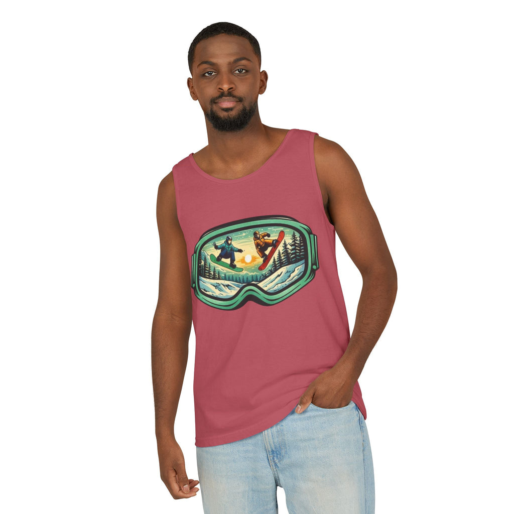 Snowboarding Mountain Goggles Tank Top