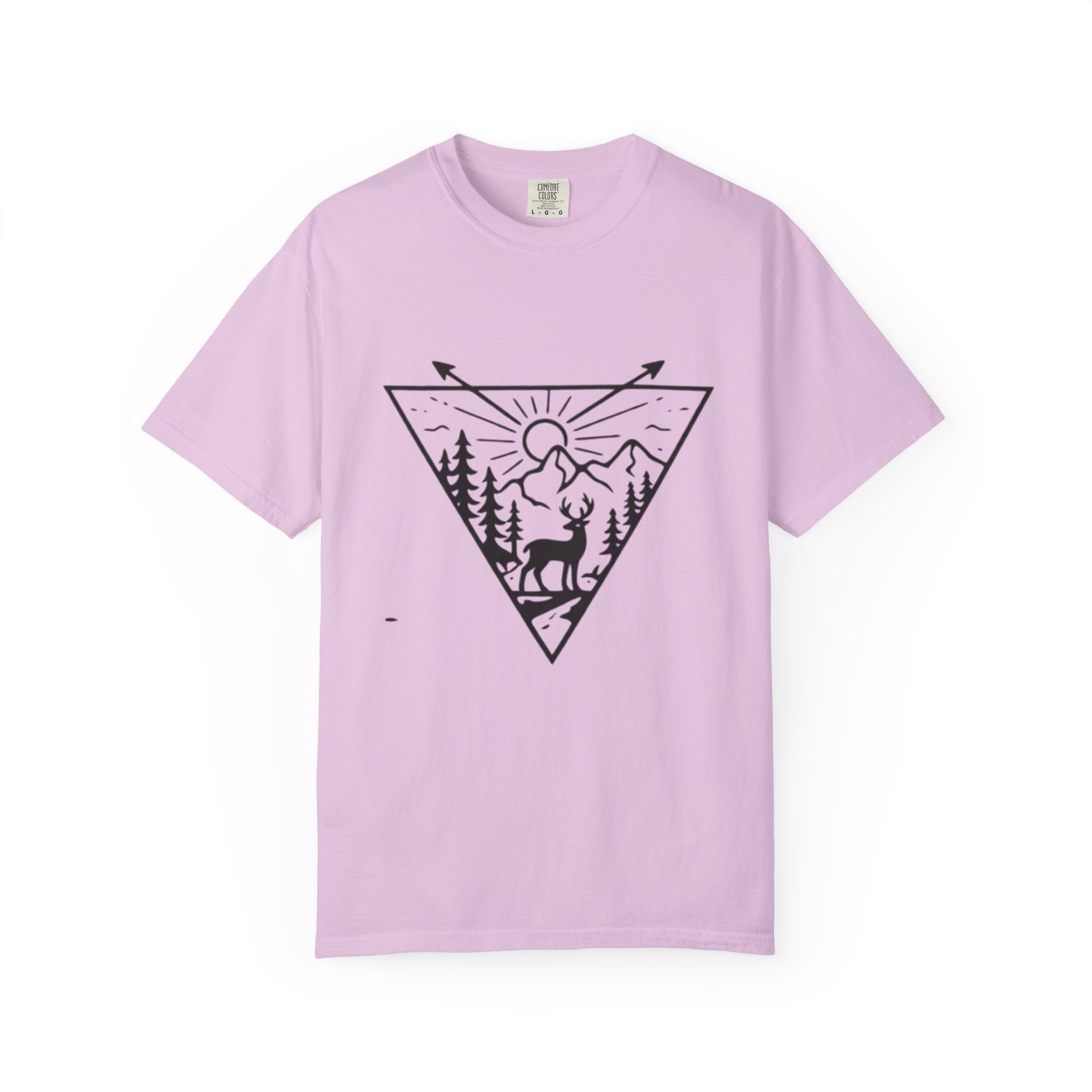 Adventure Deer Mountain T-Shirt | Outdoor Nature Triangle Design