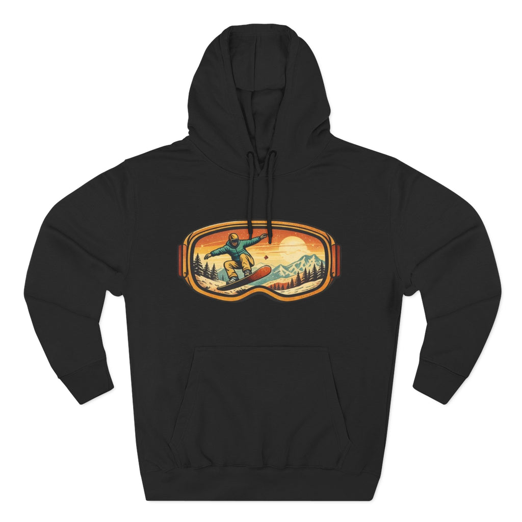 Snowboarder Goggles Graphic Hoodie | Vintage Mountain Ski Snowboarding Design
