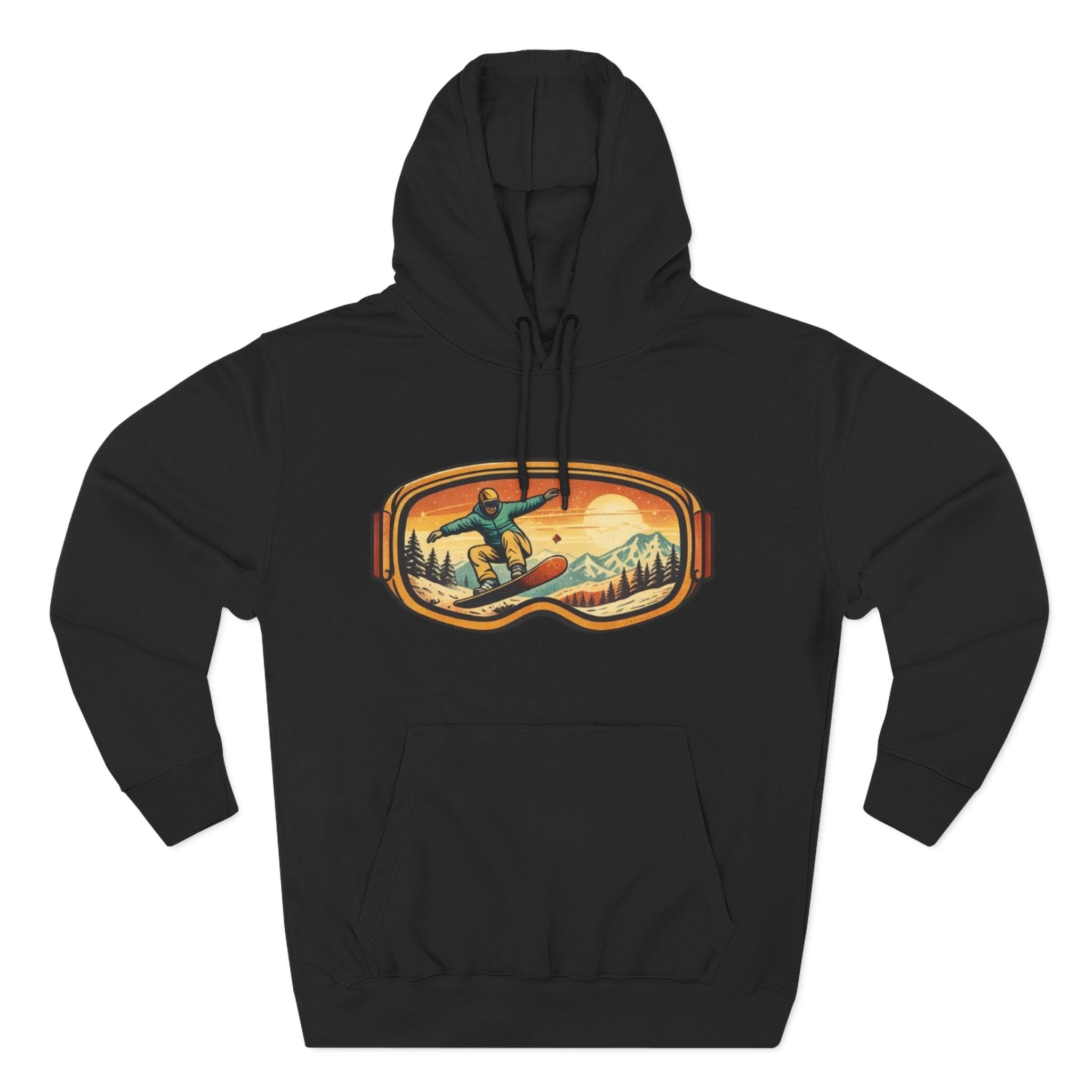 Snowboarder Goggles Graphic Hoodie | Vintage Mountain Ski Snowboarding Design
