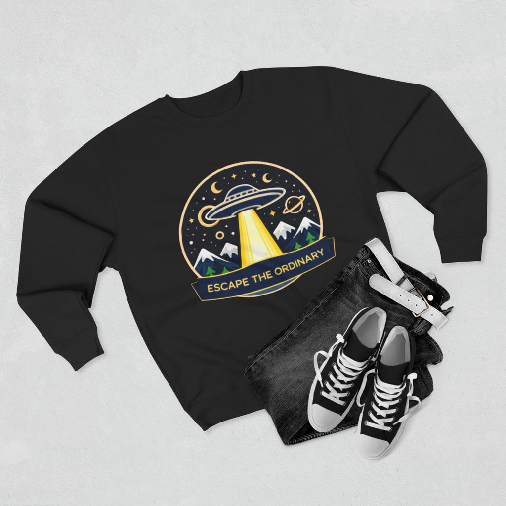 Escape the Ordinary Crewneck Sweatshirt | UFO Adventure Graphic Sweatshirt