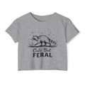 Cute But Feral Raccoon Crop Top | Womens Festival Graphic Tee