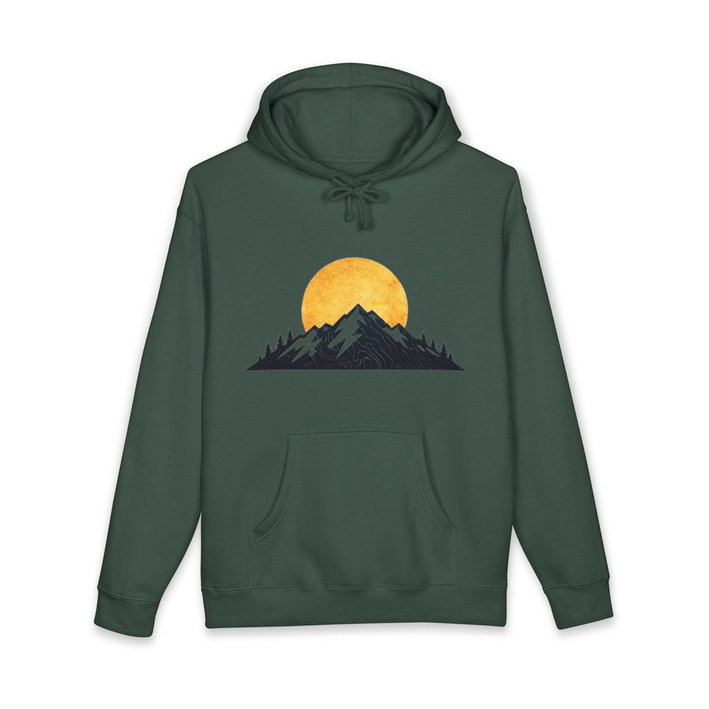Mountain Sunset Hoodie | Minimal Nature Graphic Hooded Sweatshirt