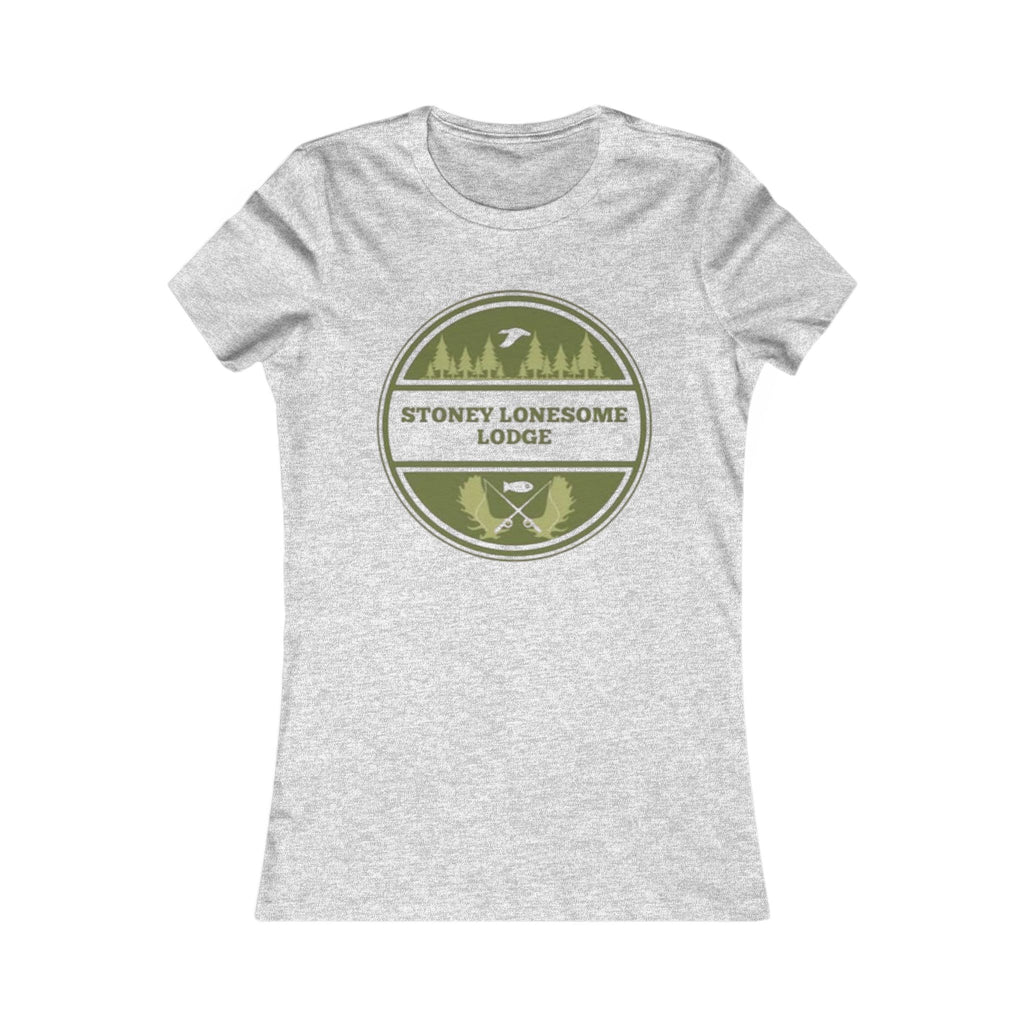 Stoney Lonesome Lodge Women's Tee | Outdoor Lodge Vintage Badge T-Shirt