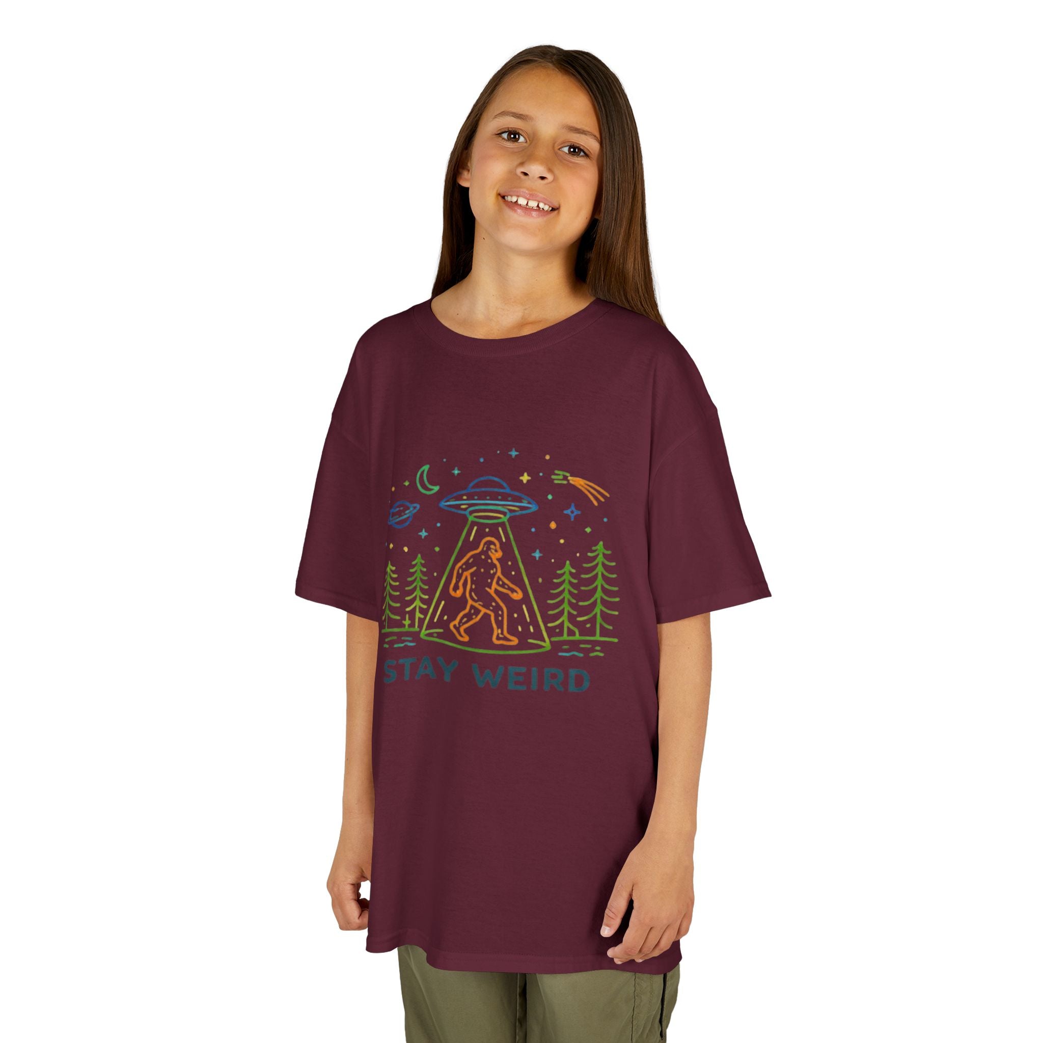 Kids Tee | Stay Weird Alien Bigfoot Graphic T-Shirt