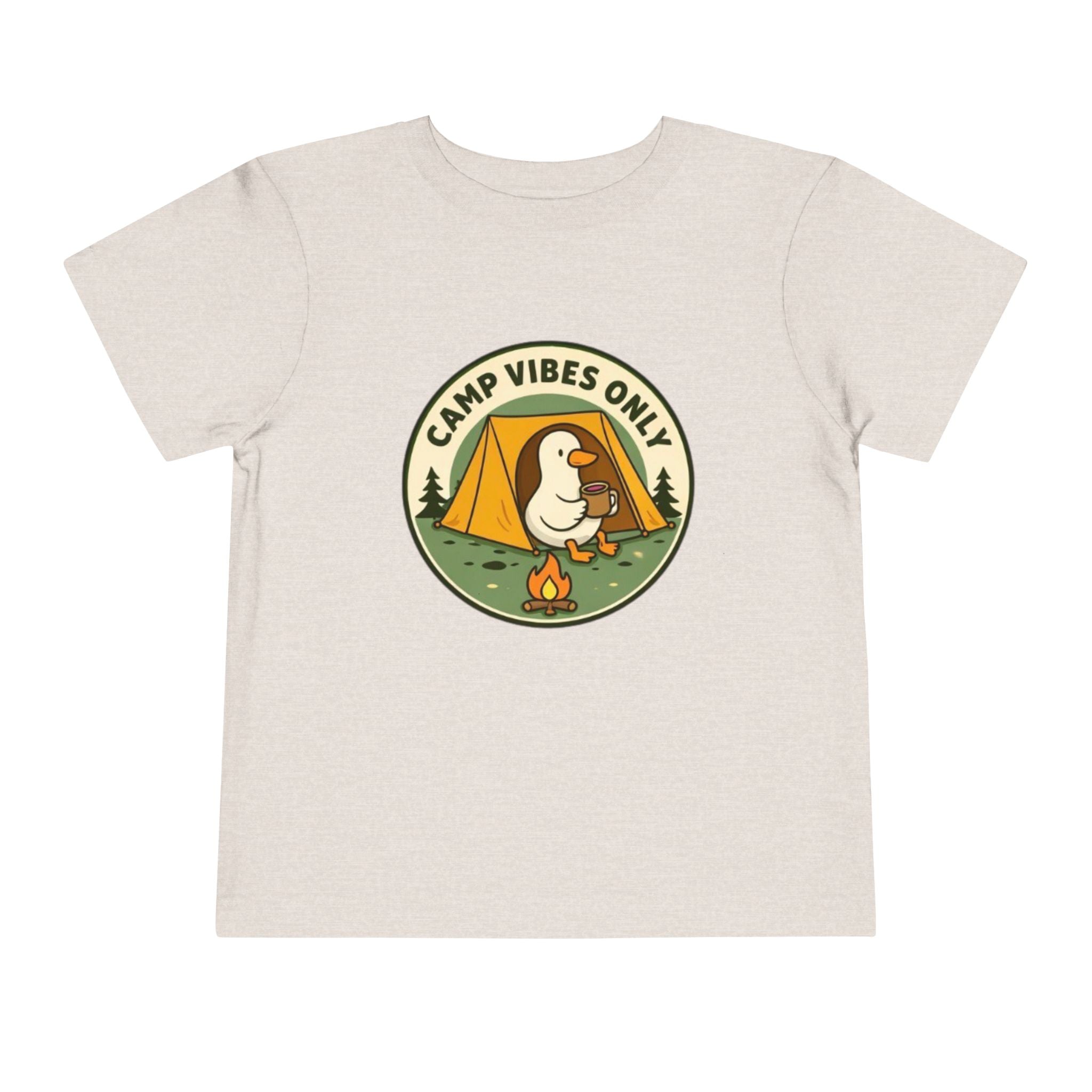Camp Vibes Only Toddler Tee | Cute Camping Duck Graphic Shirt