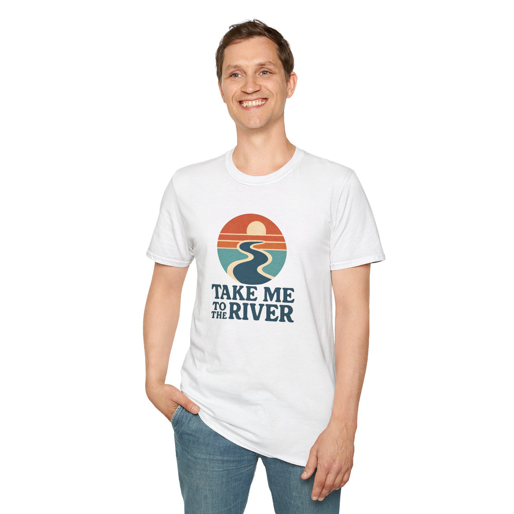 Sunset River Graphic T-Shirt | Scenic Nature Tee for Outdoor Lovers