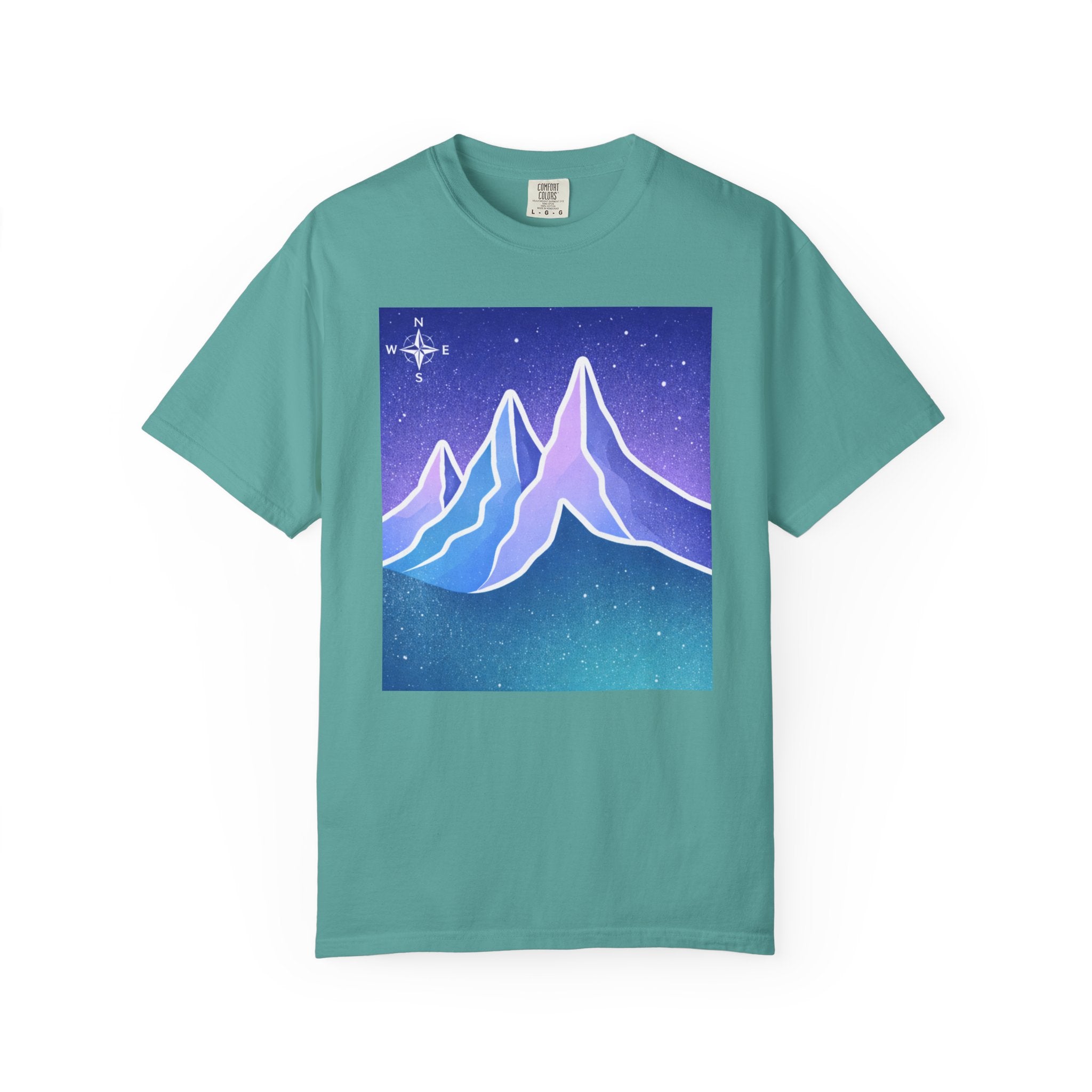 Mountain Night T-Shirt | Neon Retro Mountain Landscape Tee