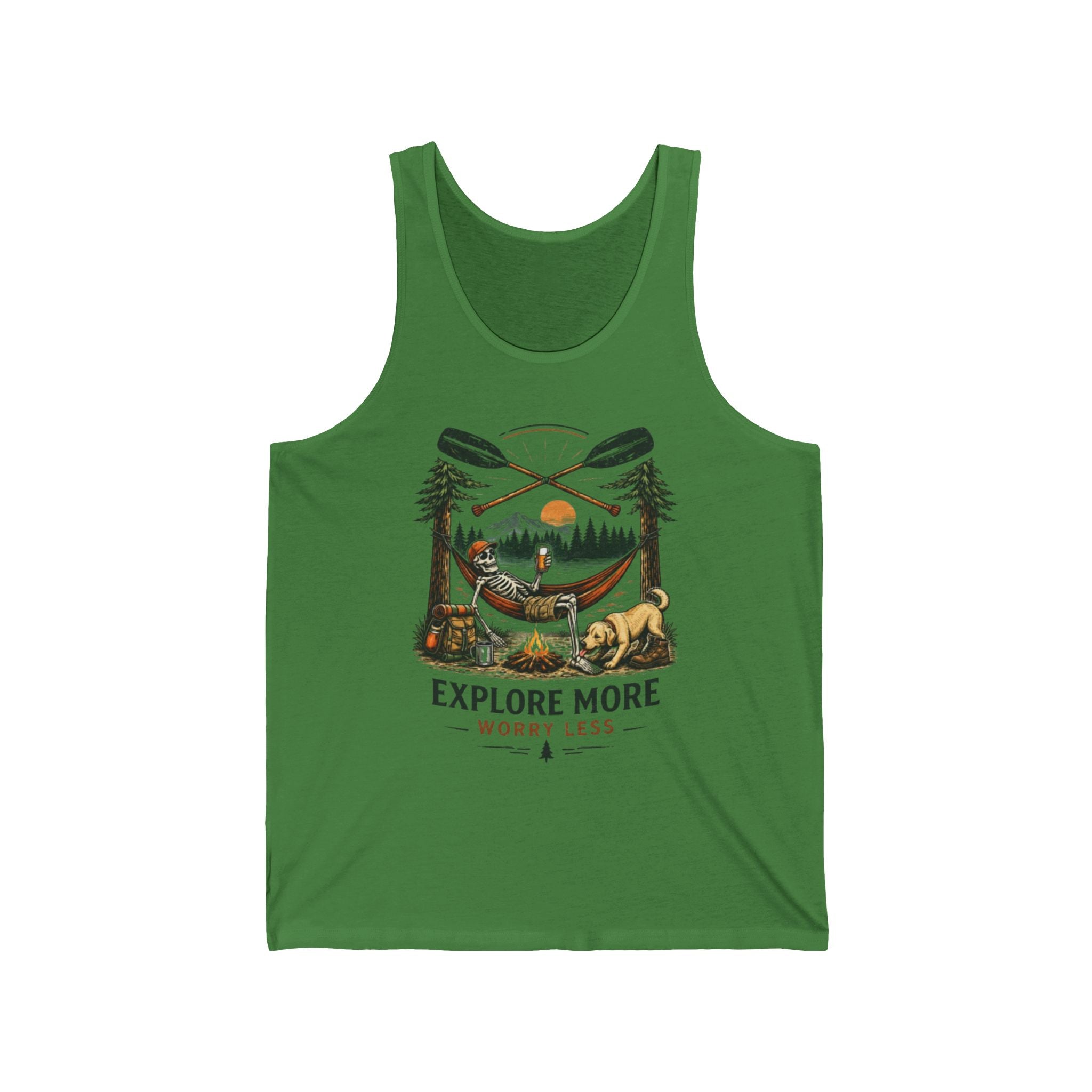 Explore More Tank Top | Outdoor Camping Nature Graphic "Explore More, Worry Less"