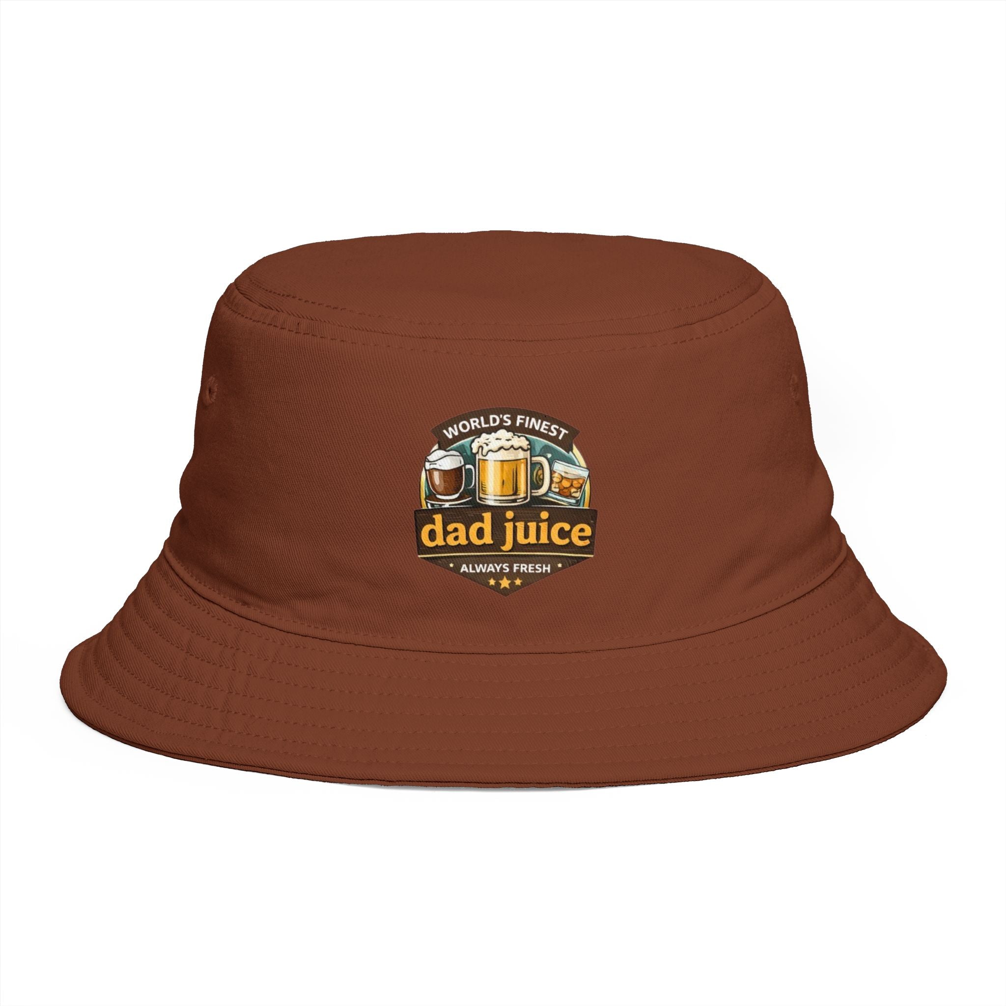 Dad Juice Bucket Hat | "Worlds Finest" Beer Graphic Casual Dad Cap