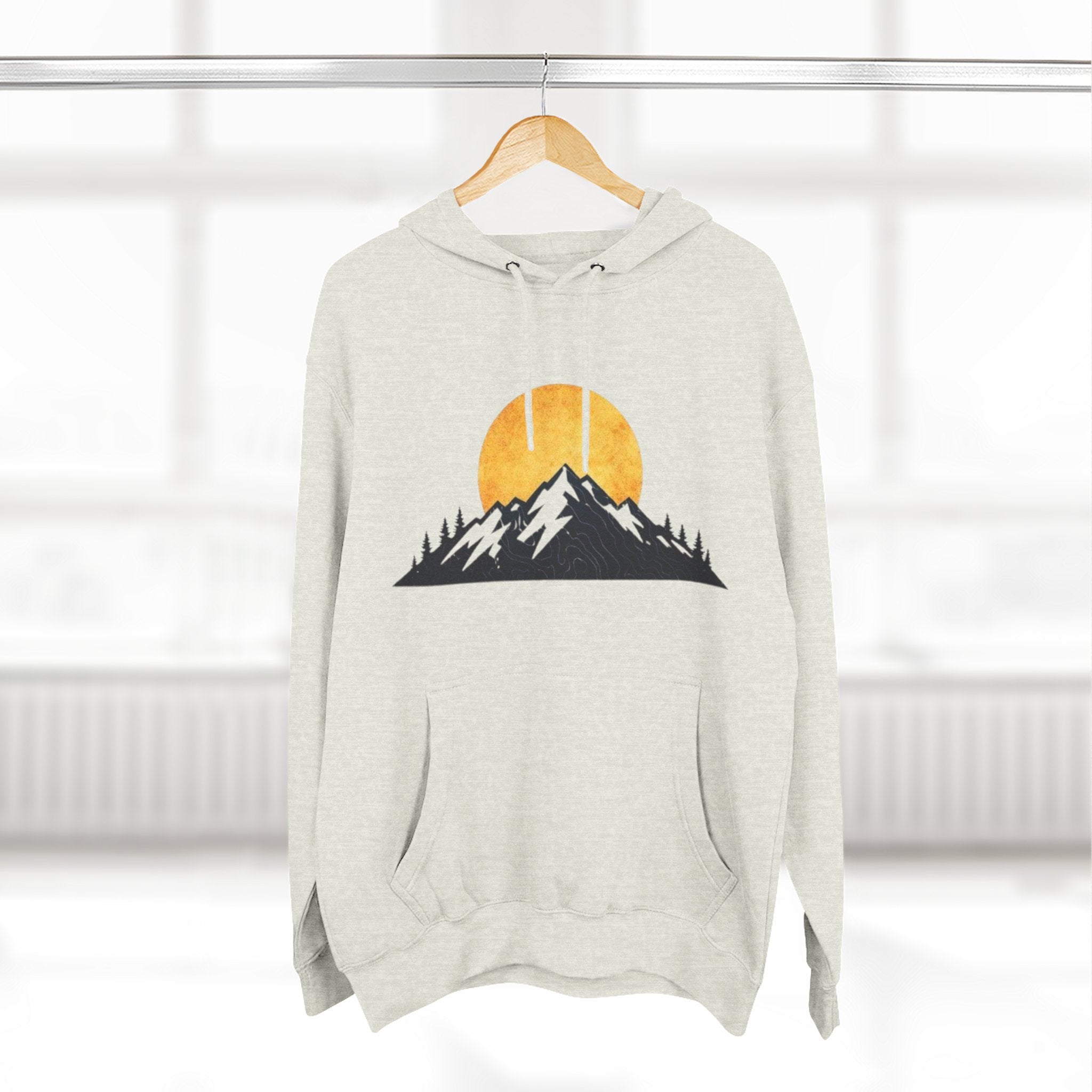 Sunset Mountain Hoodie | Minimal Outdoor Graphic Pullover