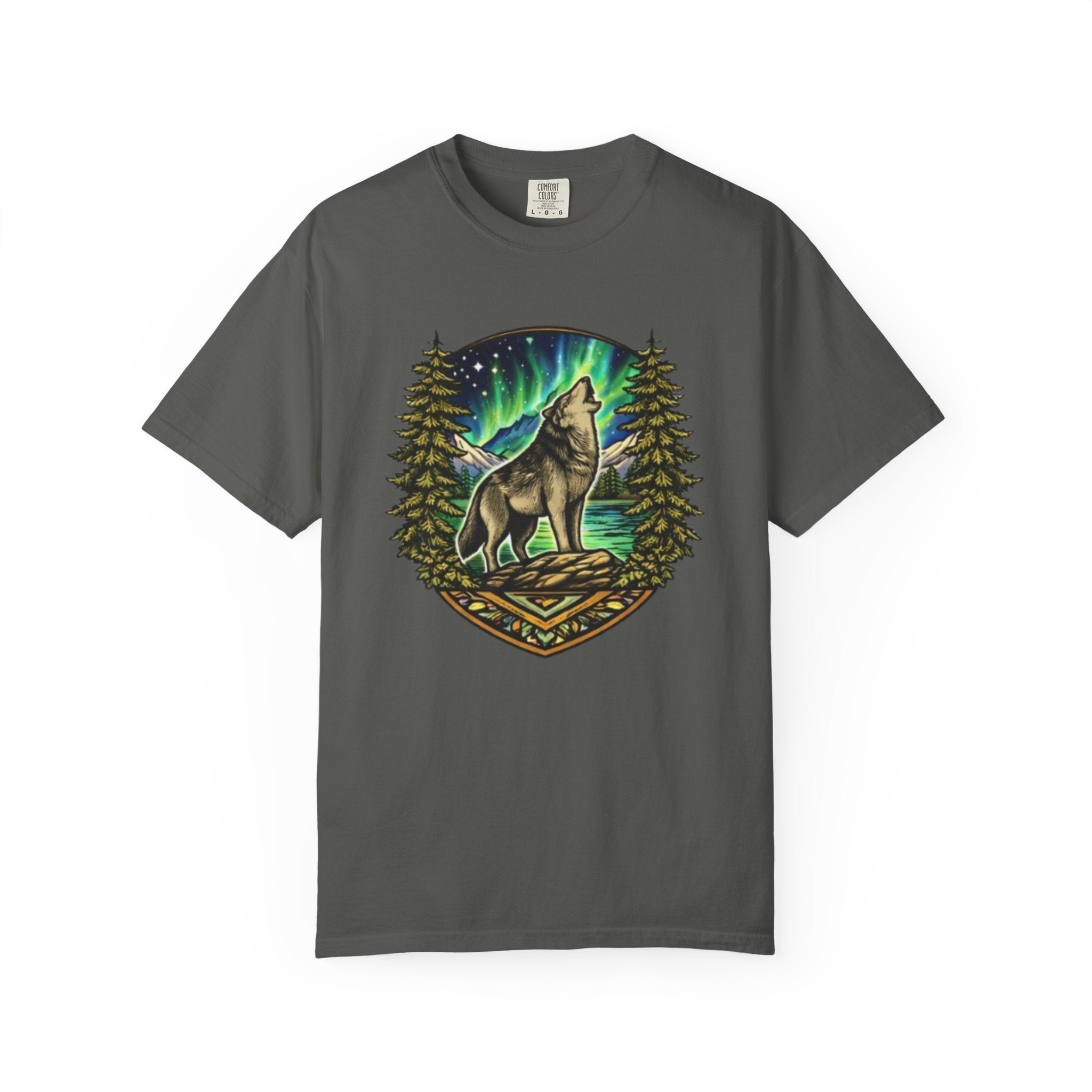 Wolf Howl T-Shirt | Northern Lights Forest Graphic Tee