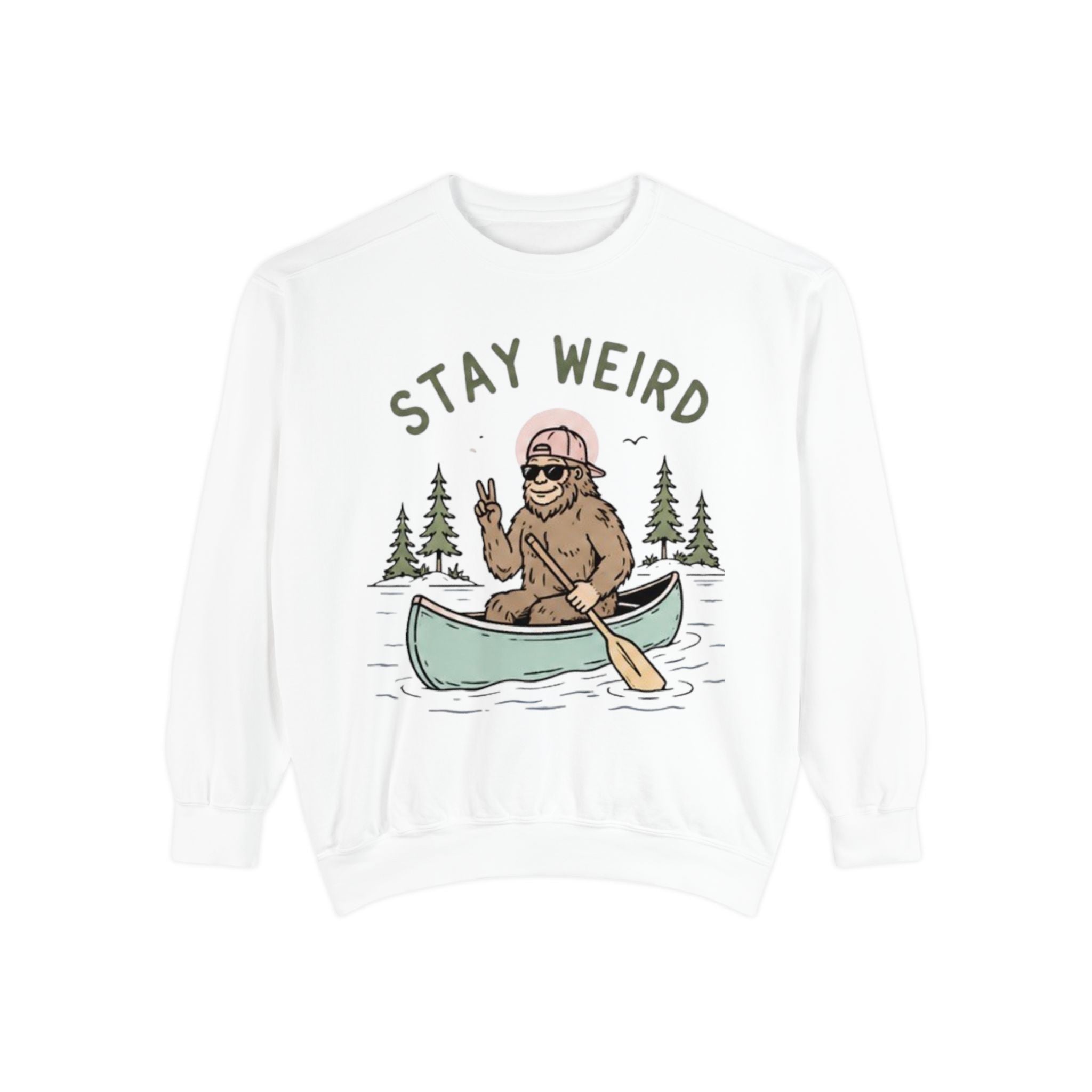Stay Weird Bigfoot Canoe Sweatshirt