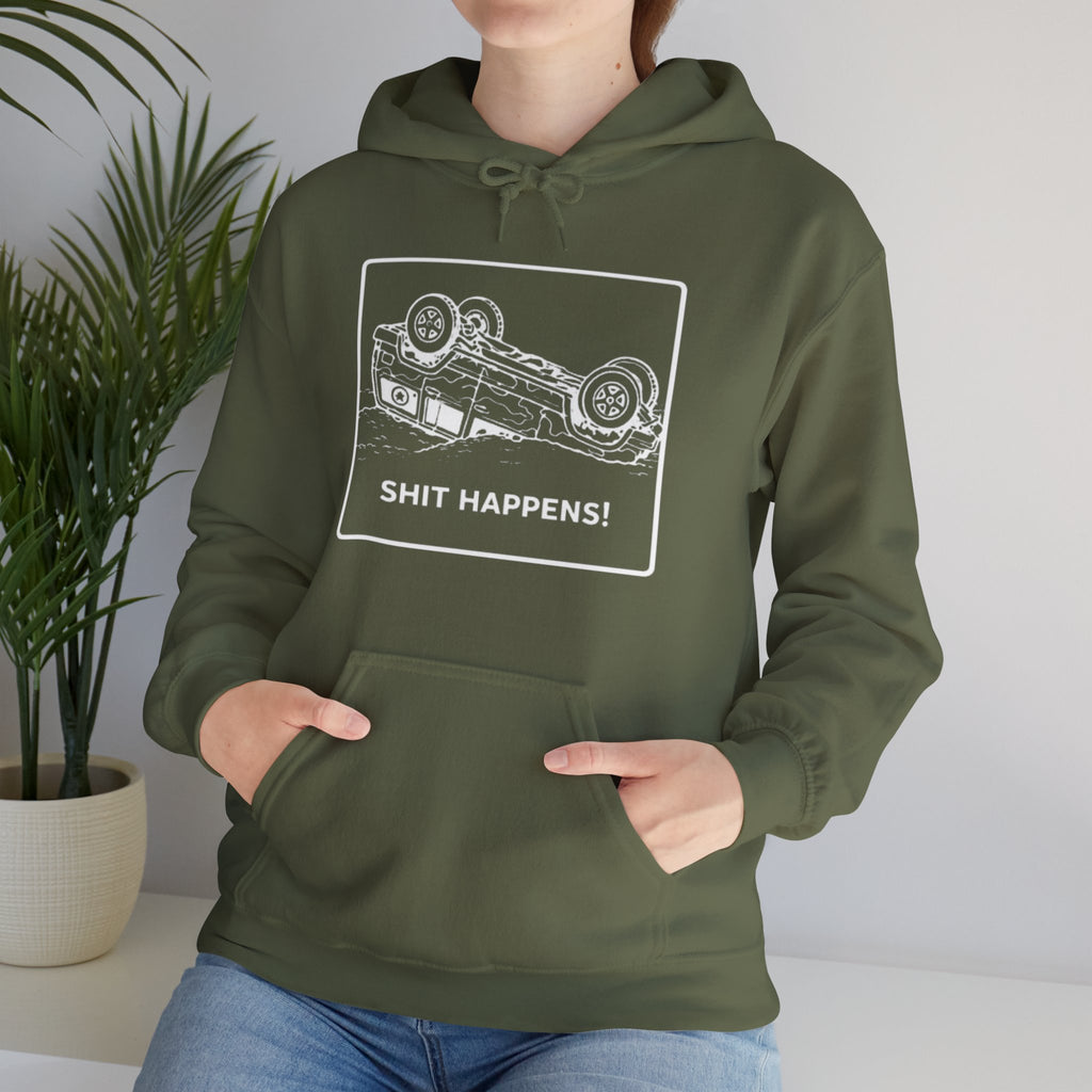 Shit Happens Crashed Car Hoodie