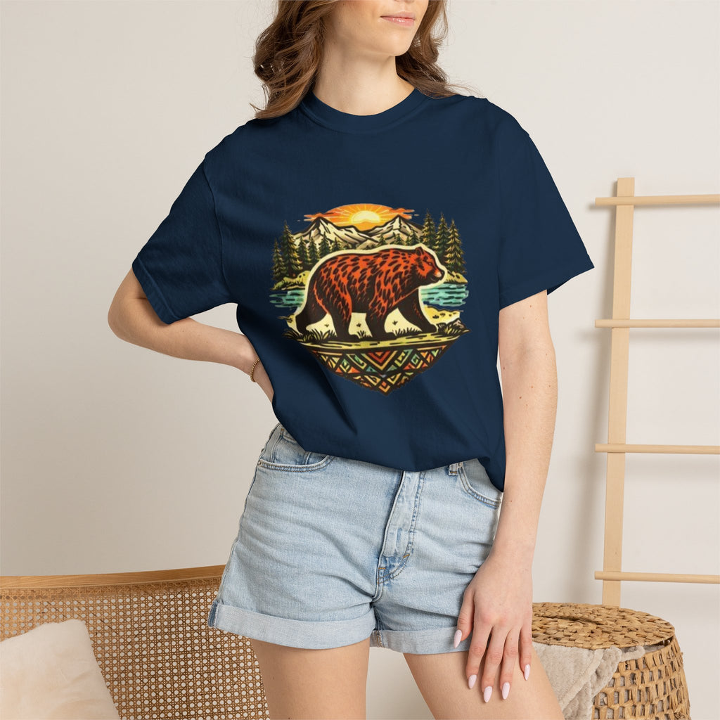 Bear Sunset T-Shirt | Vintage Forest Adventure Graphic Tee