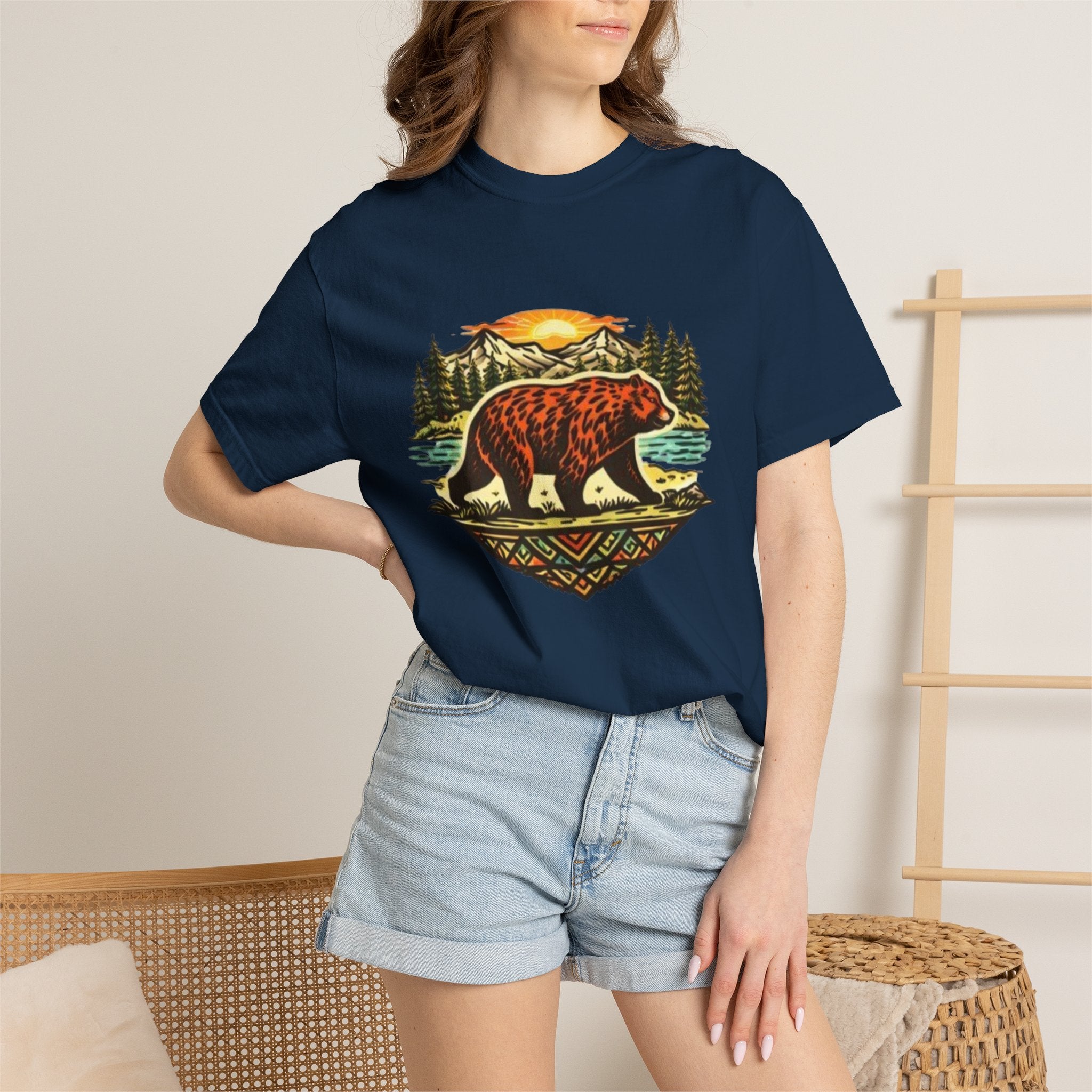 Bear Sunset T-Shirt | Vintage Forest Adventure Graphic Tee