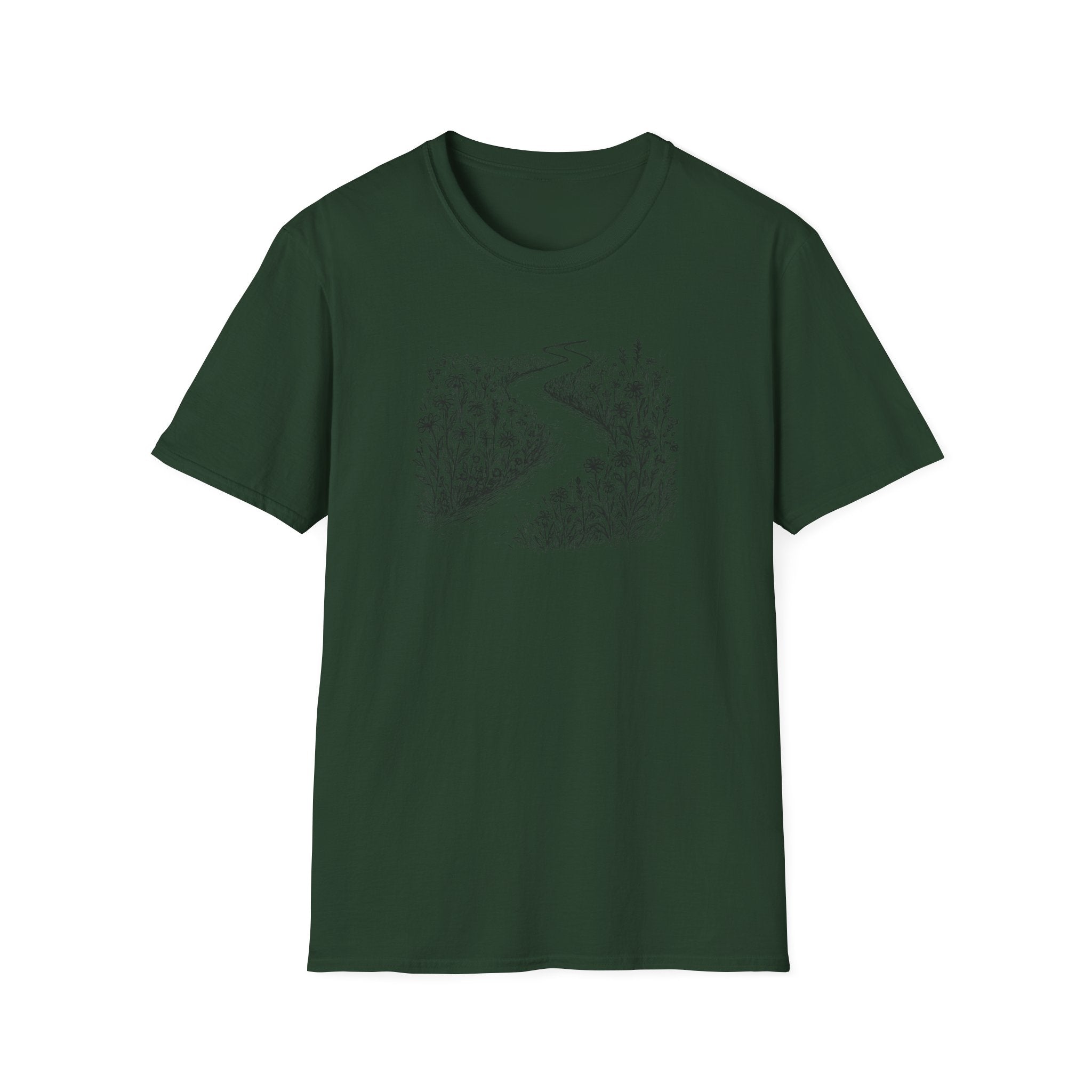 Winding Path Through Grass T-Shirt | Scenic Nature Trail Tee