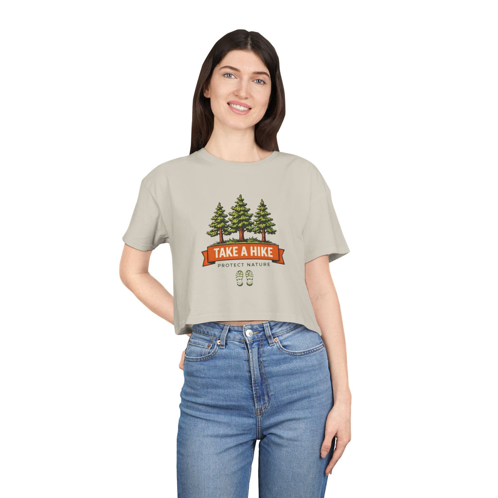 Take a Hike Crop Tee | Womens Outdoor Hiking Shirt | Protect Nature Graphic Top