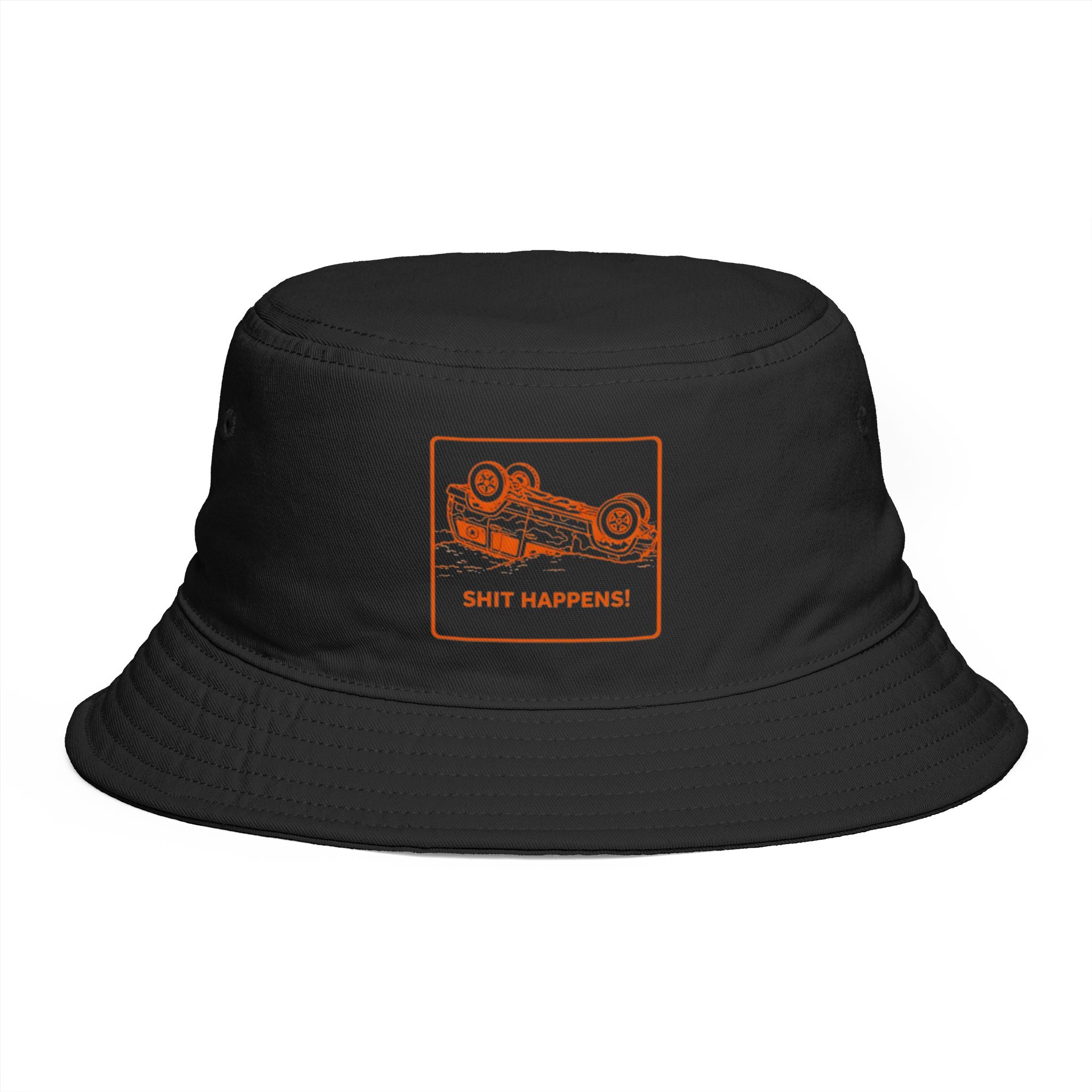 Bucket Hat | Shit Happens Wrecking Car Graphic Rust Bucket Hat