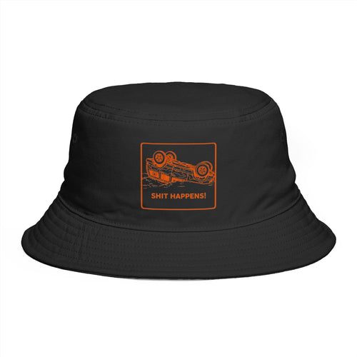 Bucket Hat | Shit Happens Wrecking Car Graphic Rust Bucket Hat