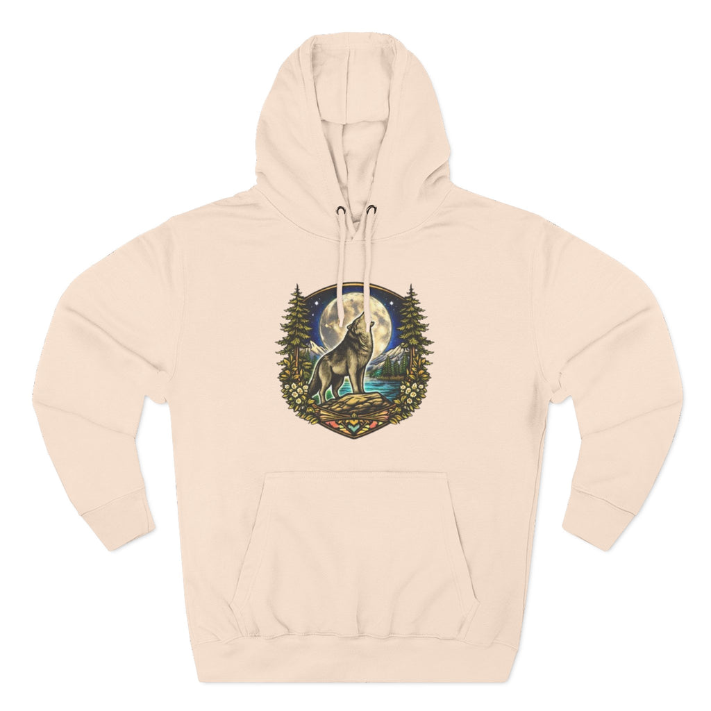 Wolf Moon Hoodie | Woodland Night Howl Graphic Fleece Hoodie