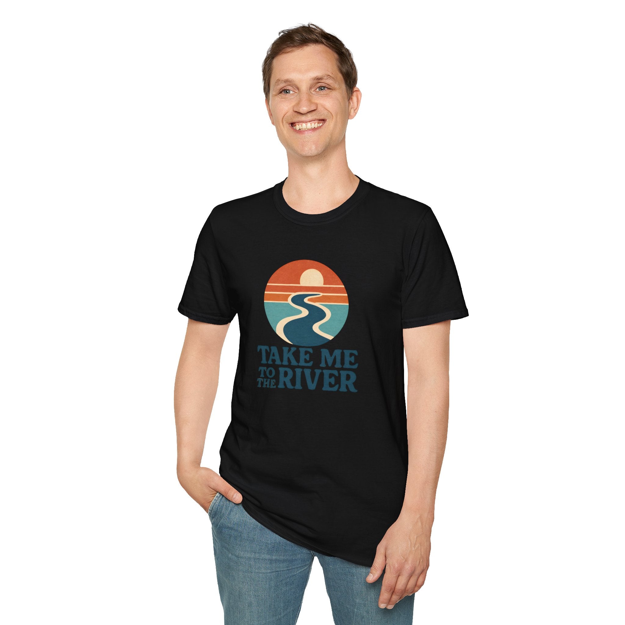 Sunset River Graphic T-Shirt | Scenic Nature Tee for Outdoor Lovers