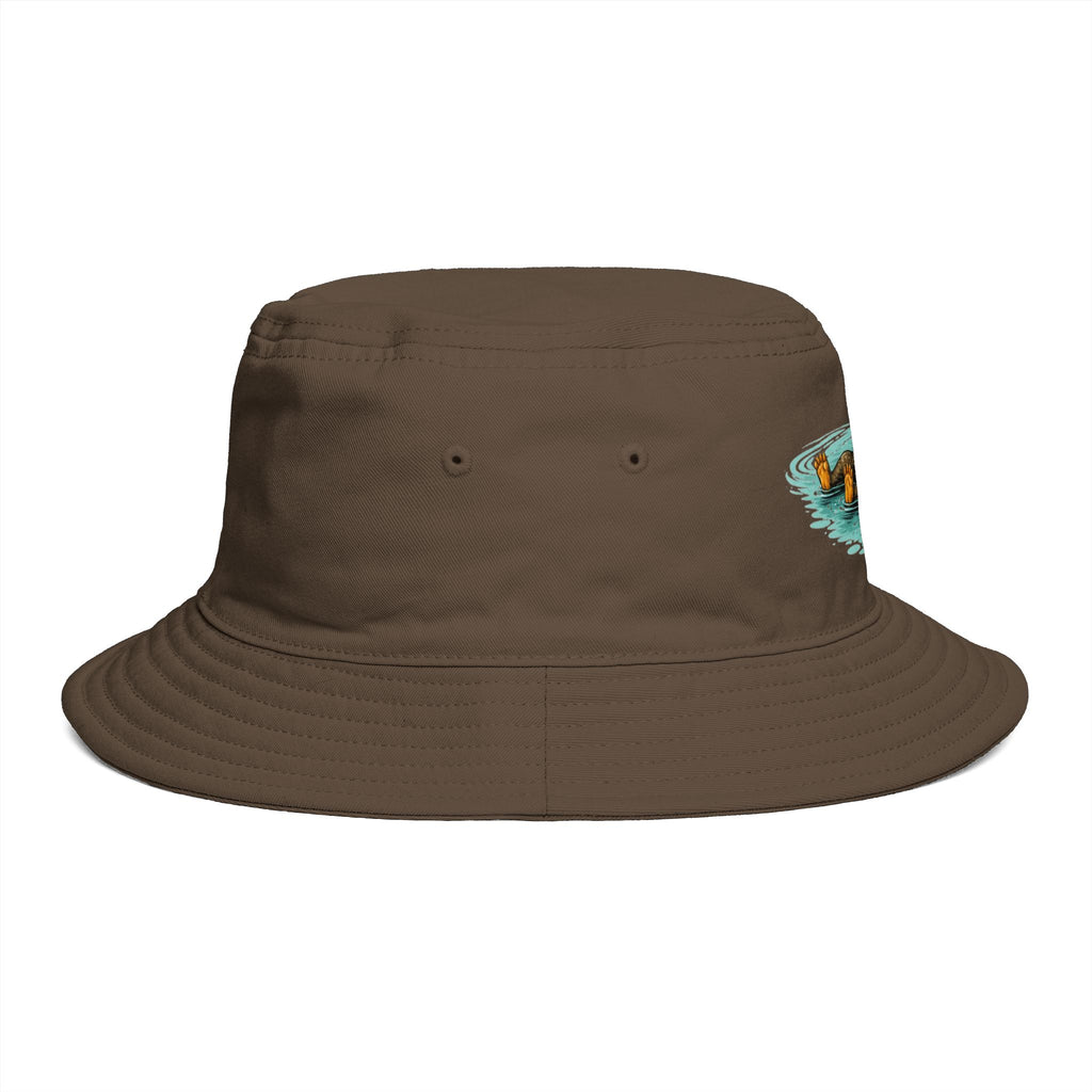 Otter Float Bucket Hat | Cute River Otter Relaxing on Water, Casual Outdoor Sun Hat