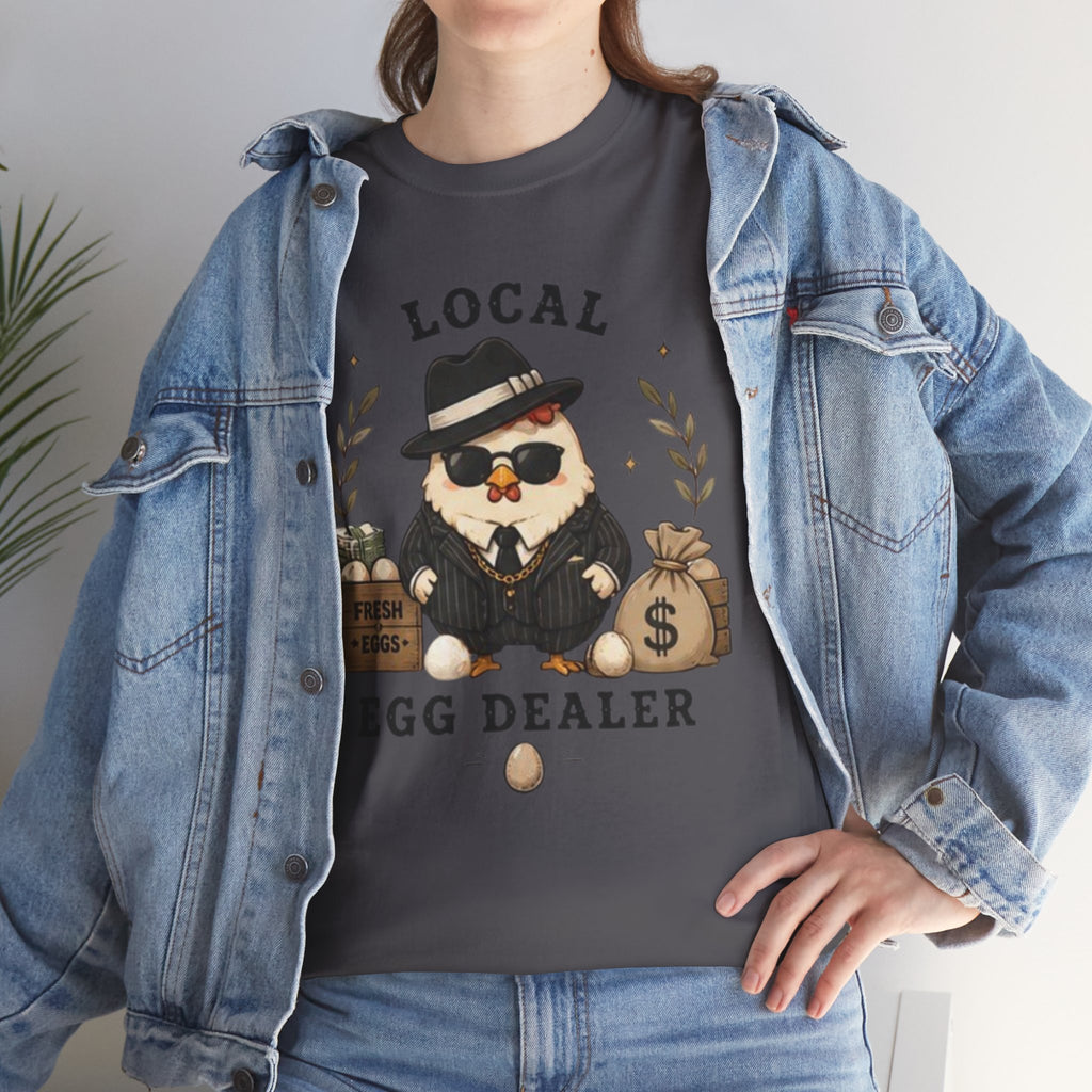 Egg Dealer T-Shirt | Funny Chicken Mobster Graphic Tee