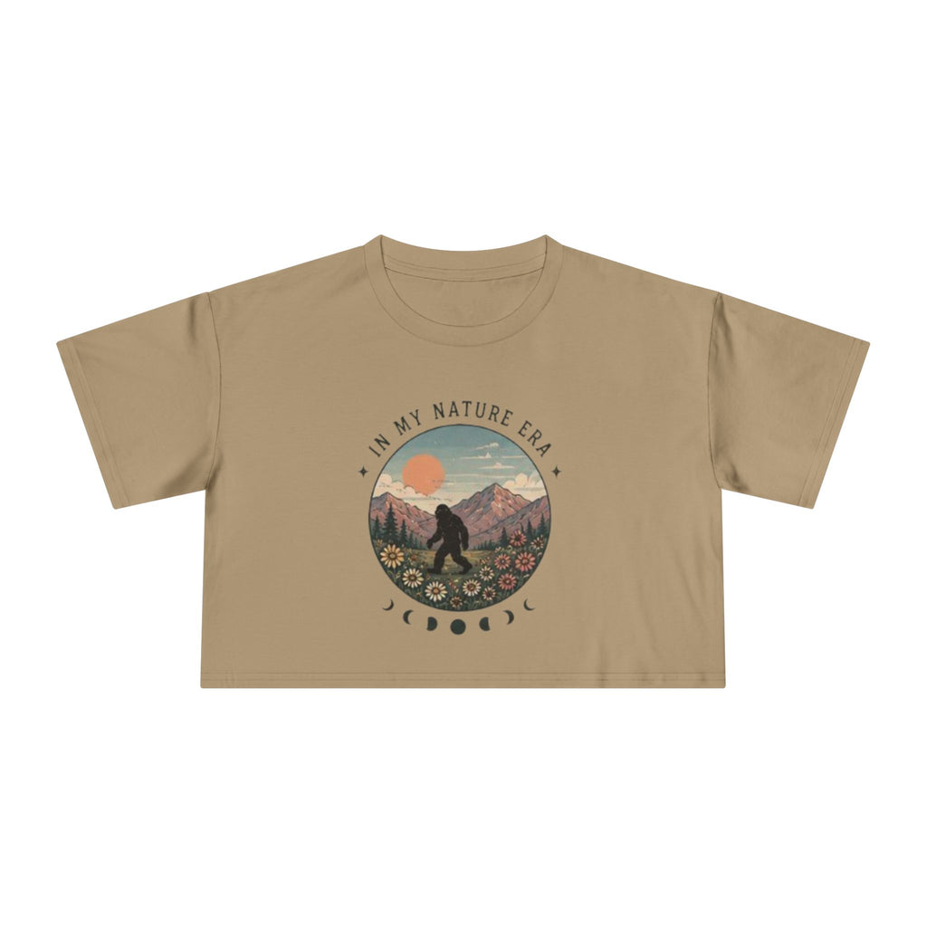 Nature Era Crop Tee | "I Am My Nature Era" Mountain & Sun Graphic