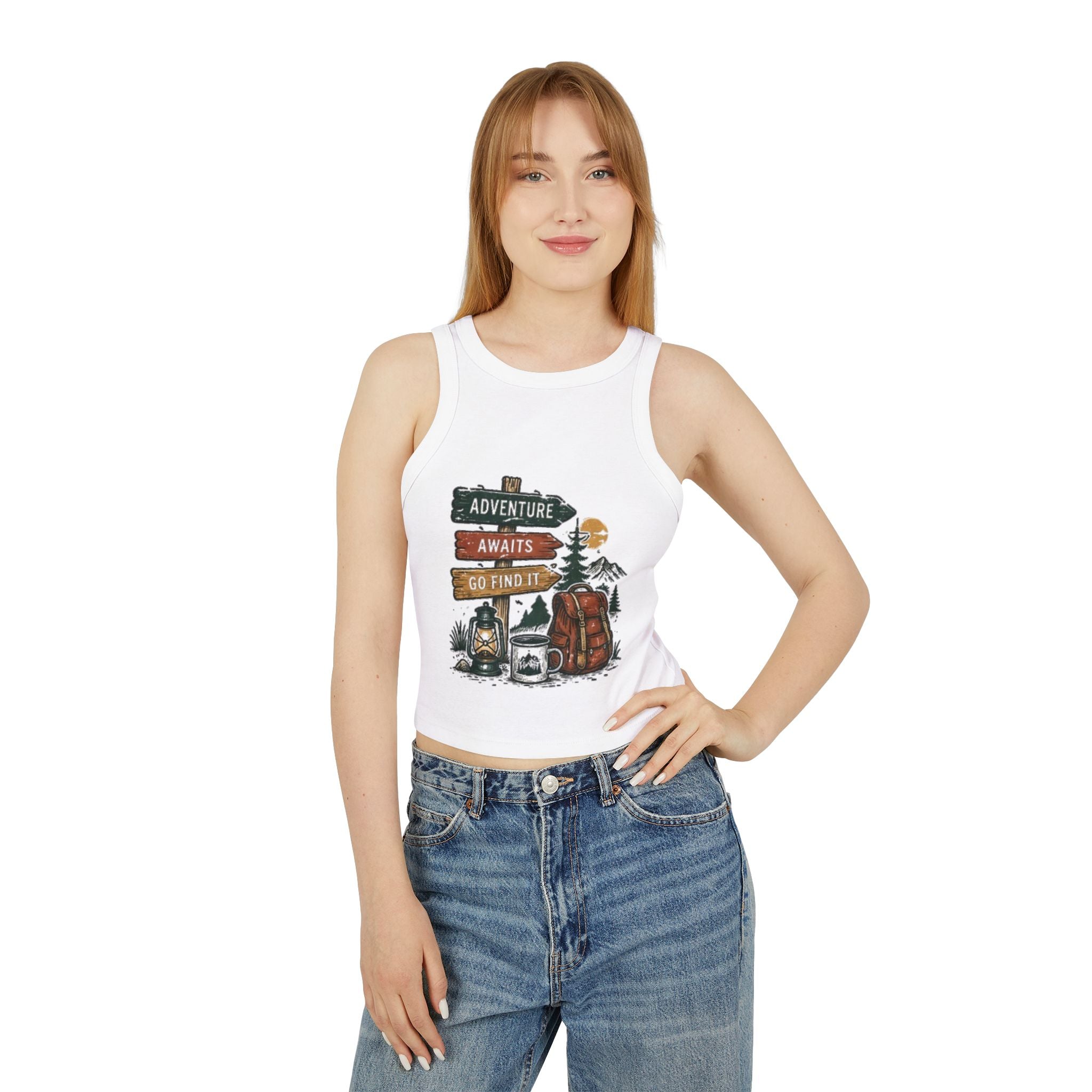 Adventure Awaits Racer Tank | Womens Outdoor Graphic Tank Top