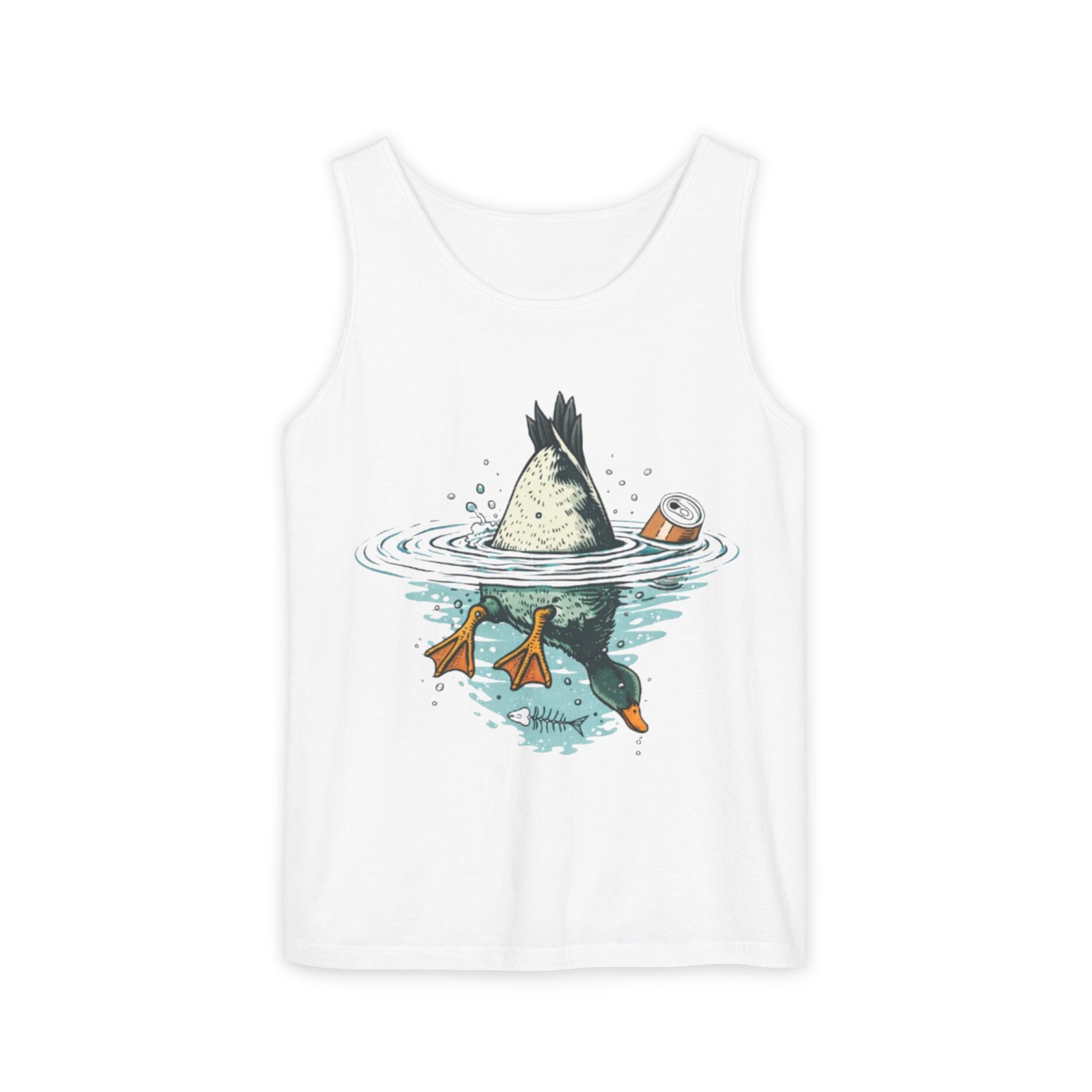 Duck Diving Tank Top | Funny Duck Butt Illustration Summer Tank