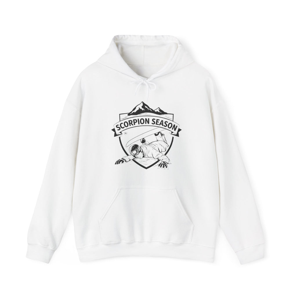 Scorpion Season Snowboarding Hoodie | Mountains Wipe Out Design
