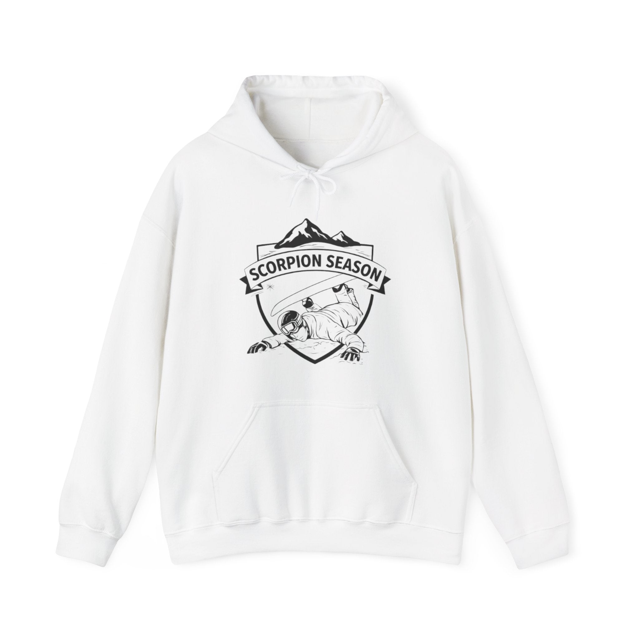 Scorpion Season Snowboarding Hoodie | Mountains Wipe Out Design