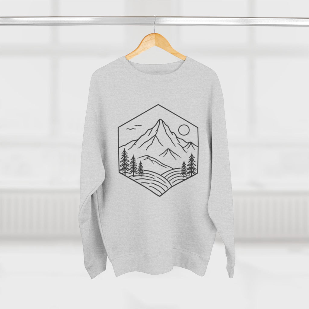 Mountain Hexagon Crewneck Sweatshirt | Minimal Outdoors Graphic